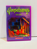 R.L. Stine Goosebumps Chillogy DVD in a purple case with slime-covered staircase artwork