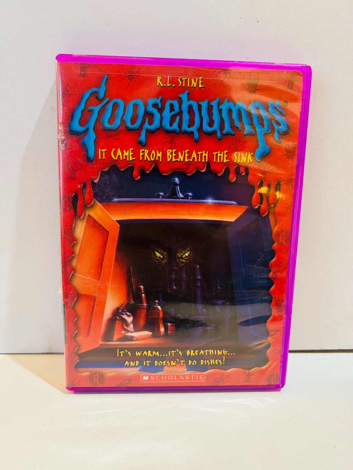 Goosebumps It Came from Beneath the Sink DVD with orange cover artwork in a purple case