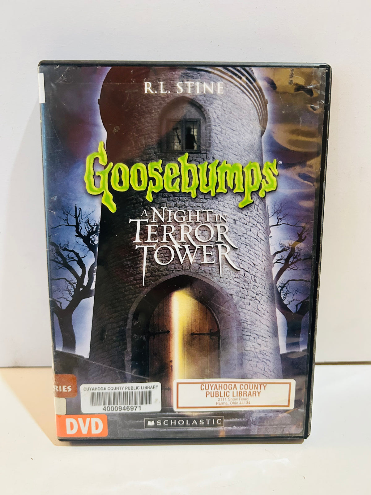 Goosebumps A Night in Terror Tower DVD case with ex-library labels