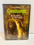 Goosebumps Return of the Mummy DVD in a black case with Egyptian mummy cover artwork