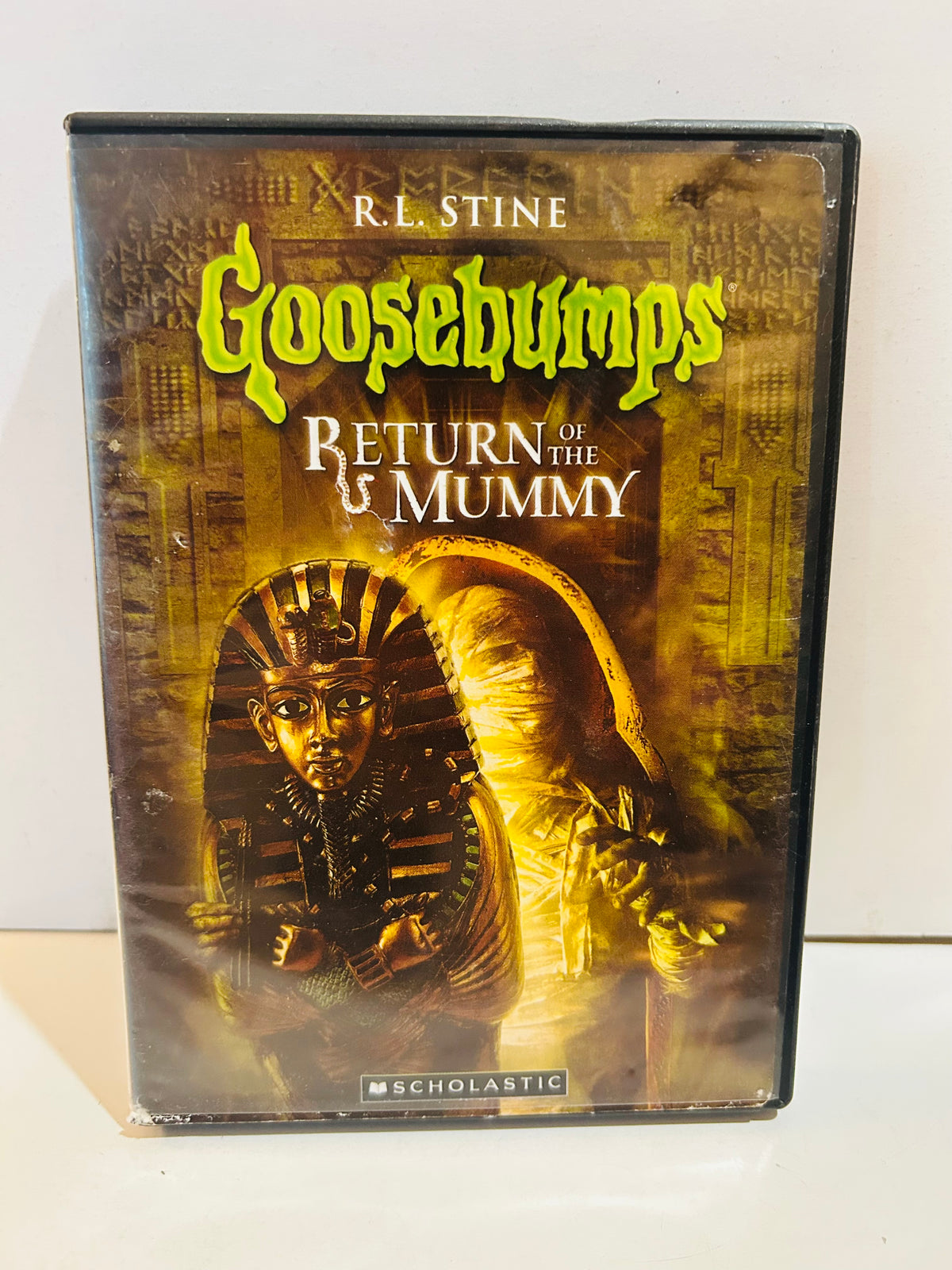 Goosebumps Return of the Mummy DVD in a black case with Egyptian mummy cover artwork