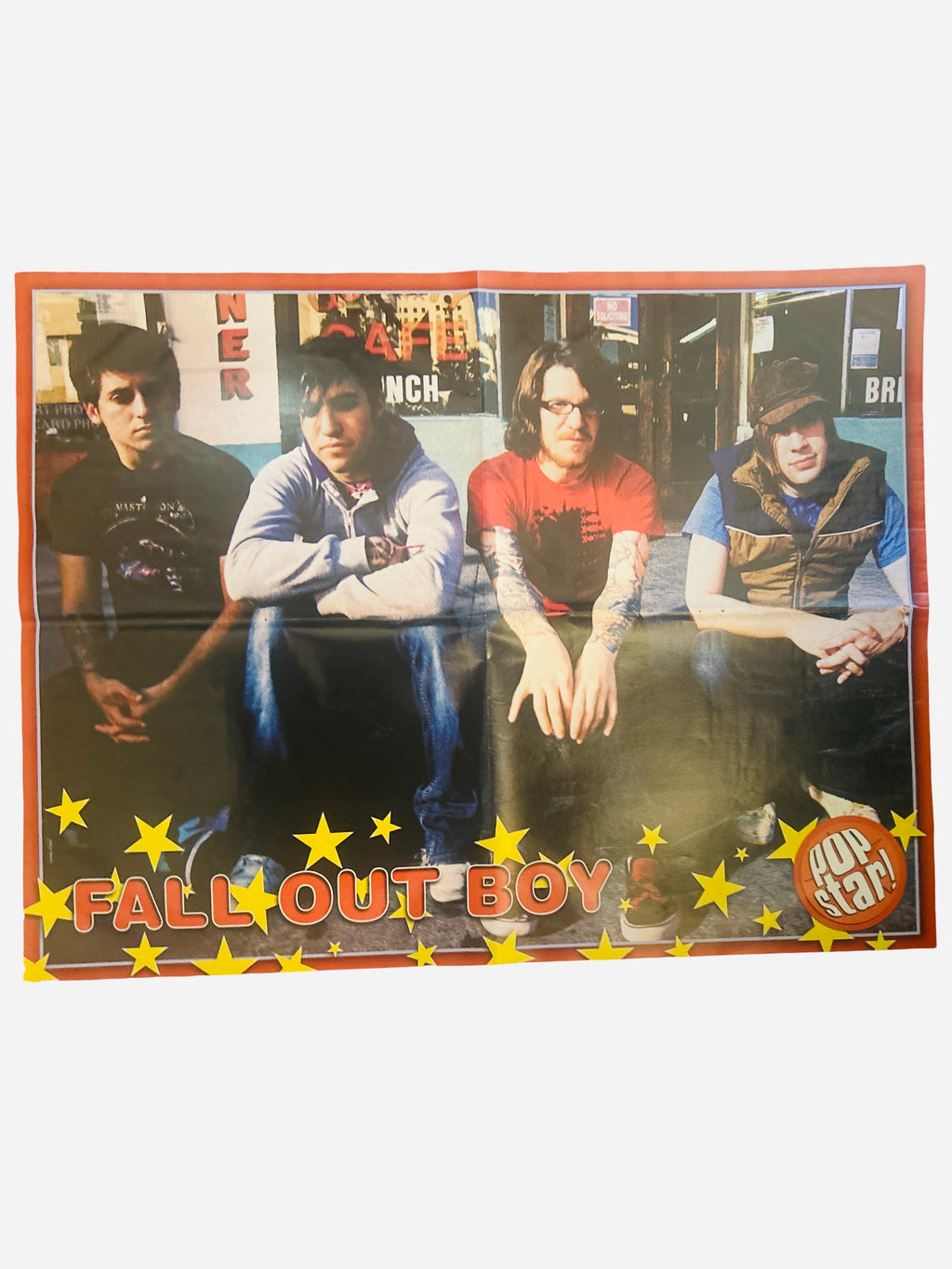 Fall Out Boy Pop Star! magazine poster 16x20.5 diner background gold stars