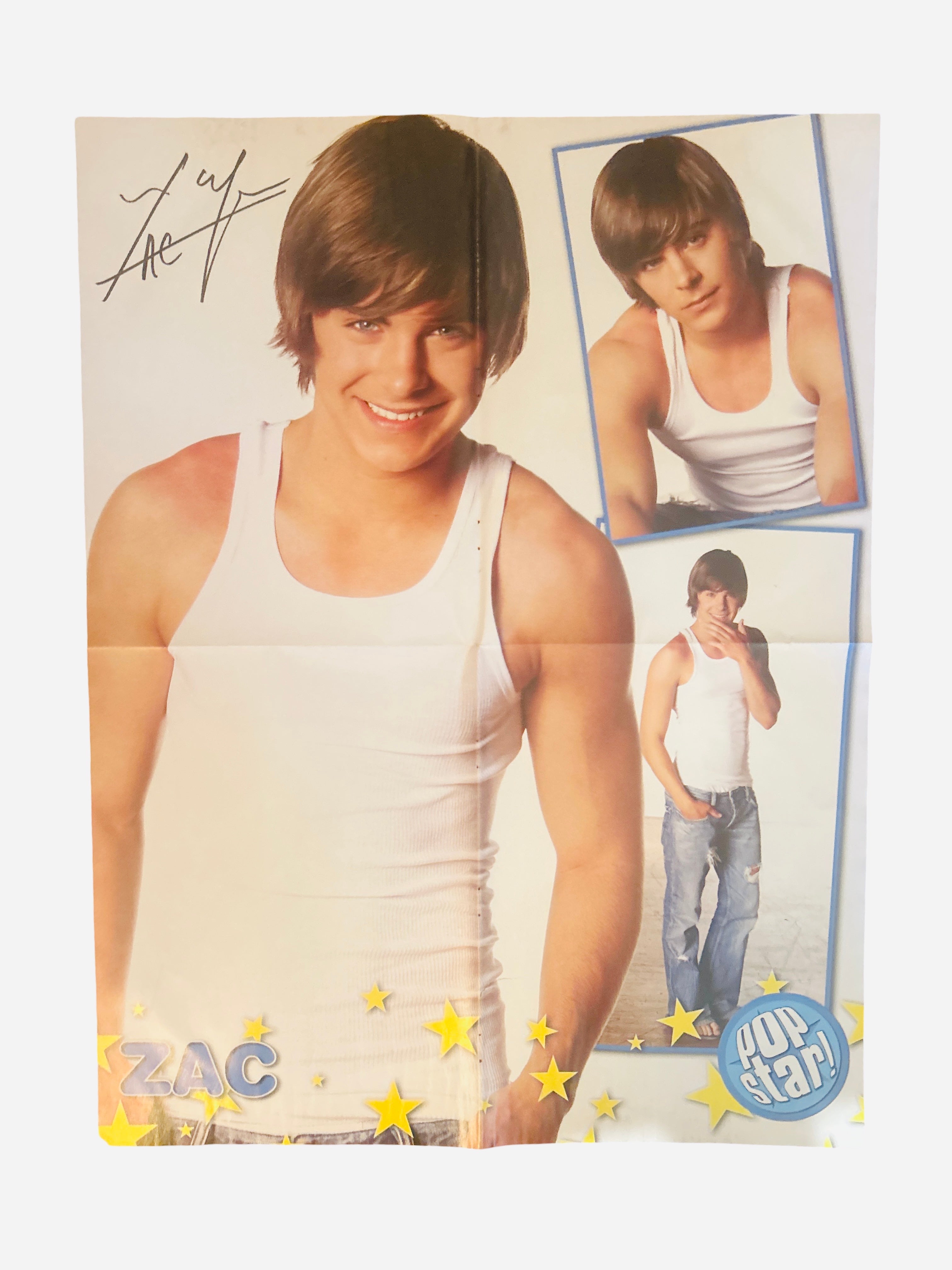 Zac Efron Pop Star! magazine poster 16x20.5 with facsimile signature