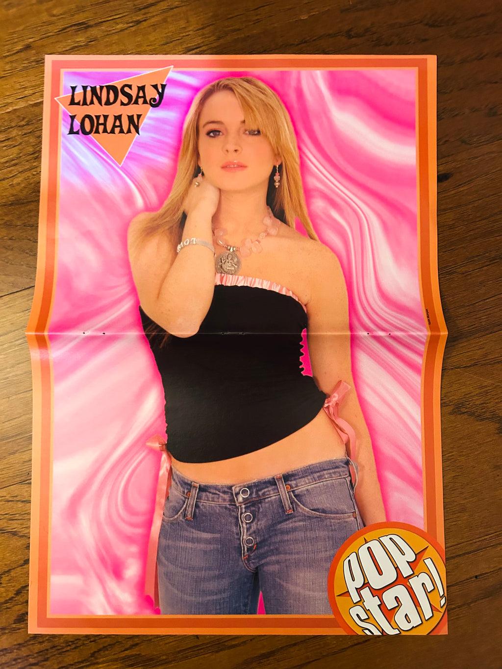 Lindsay Lohan reverse of 2003 Pop Star double-sided 11 by 16 inch poster