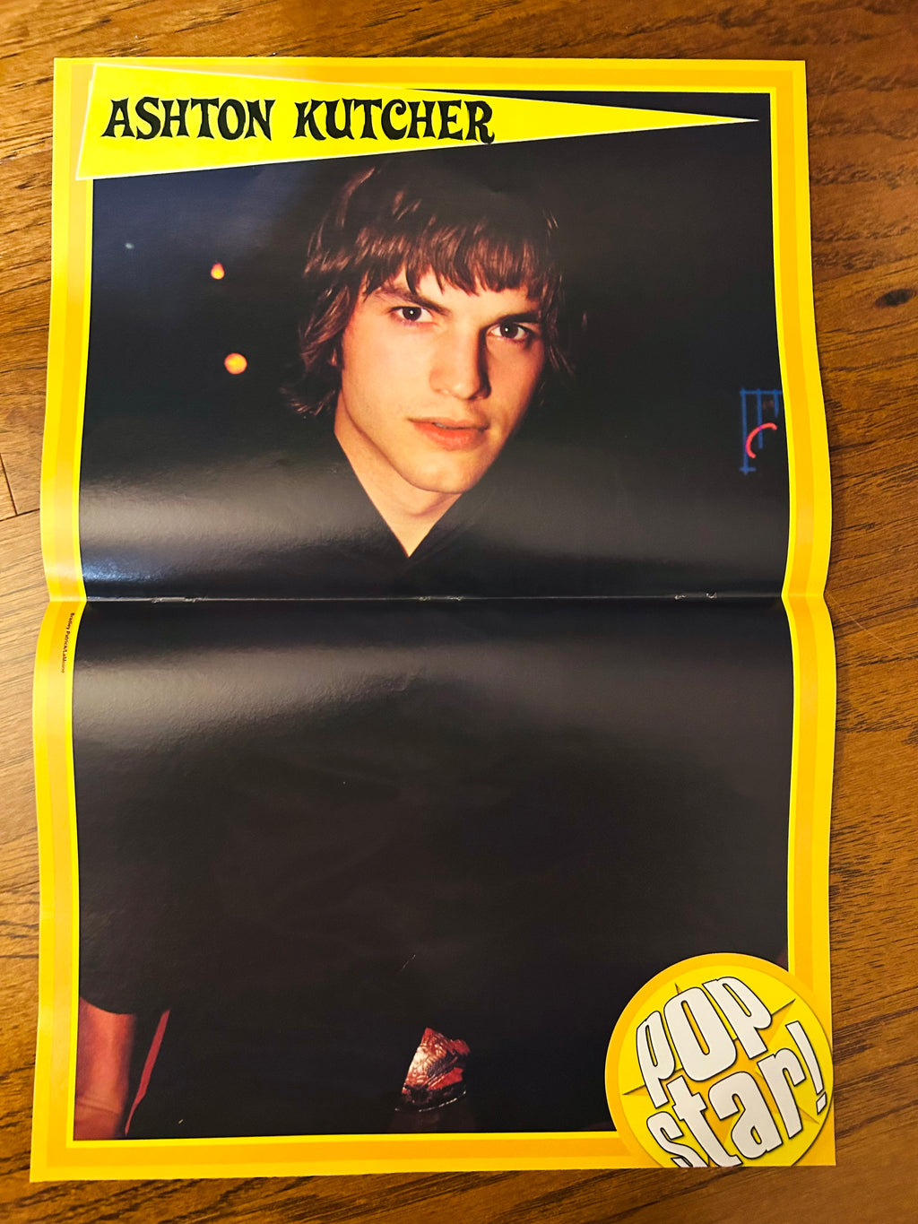 Ashton Kutcher side of 2003 Pop Star double-sided 11 by 16 inch poster