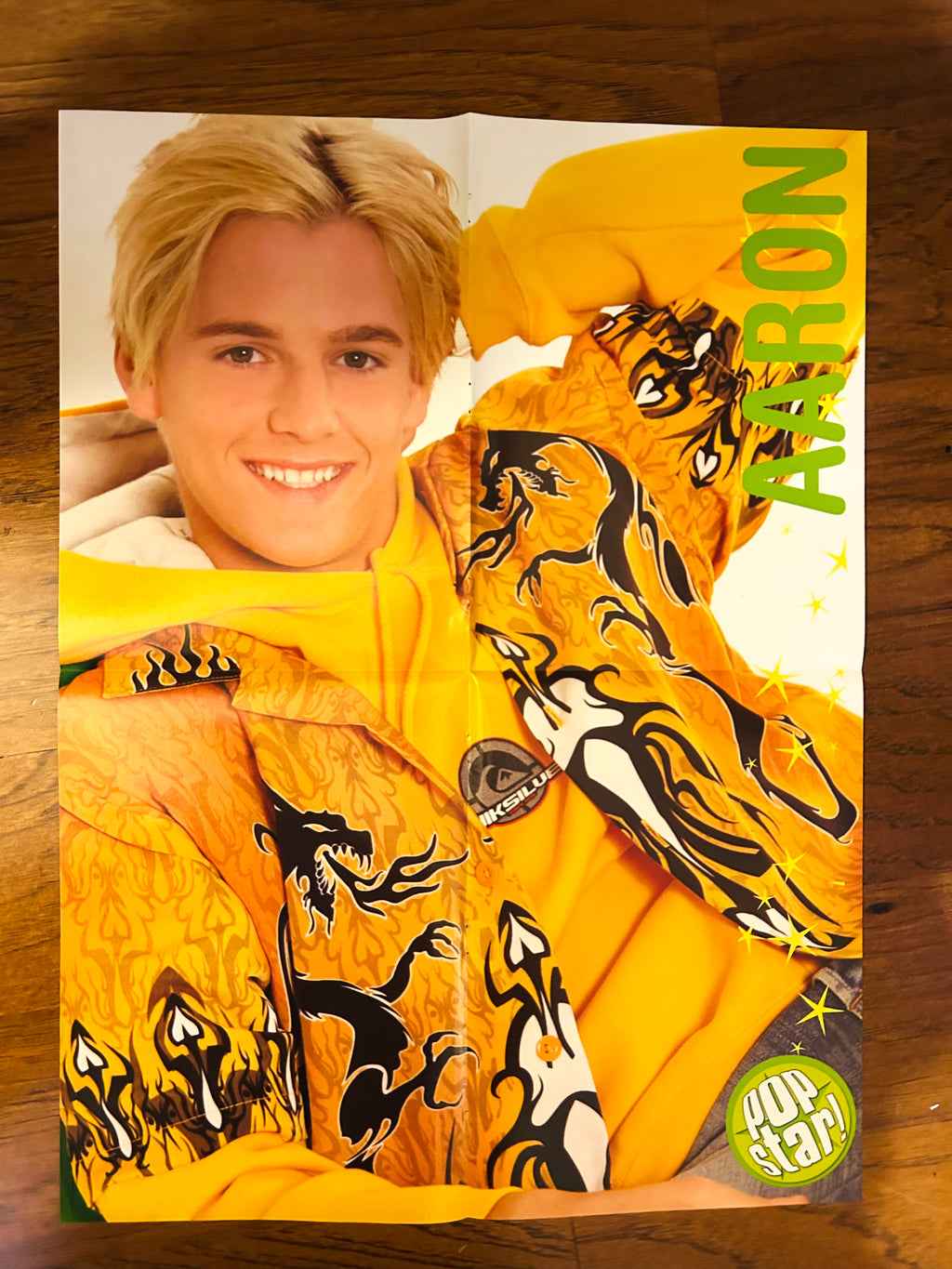 Aaron Carter reverse of 2003 Pop Star double-sided 16 by 21 inch poster
