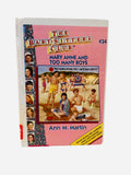 The Baby-Sitters Club #34: Mary Anne and Too Many Boys by Ann M. Martin – Ex-Library Hardcover
