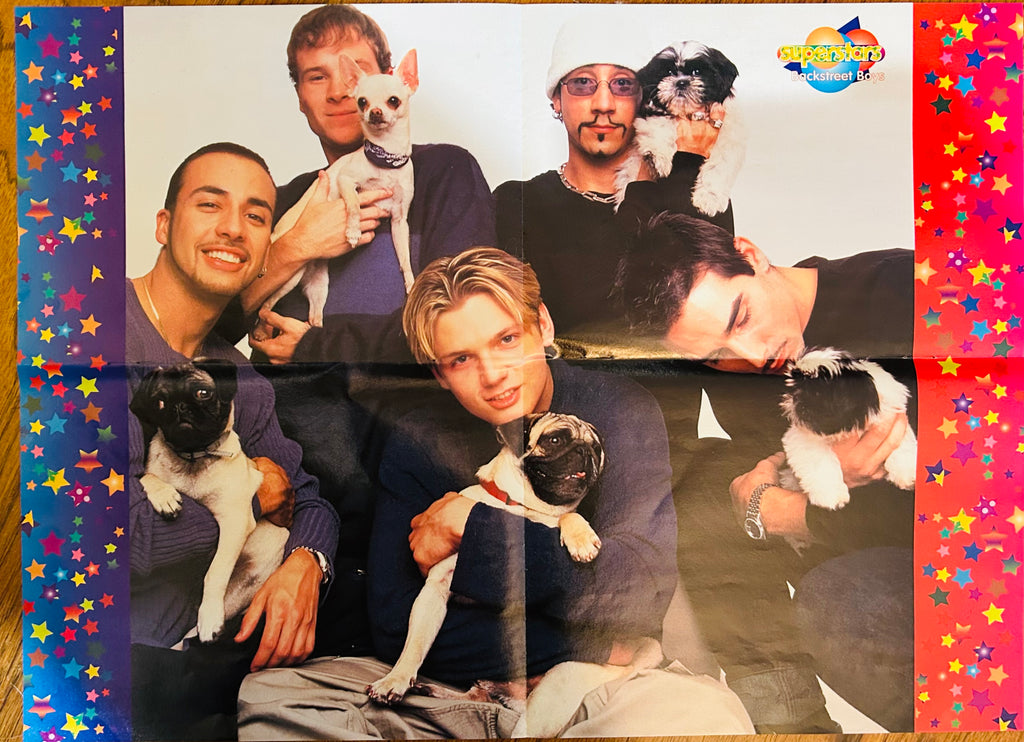 Backstreet Boys with Dogs Superstars Magazine Poster 16x20.5 – Front