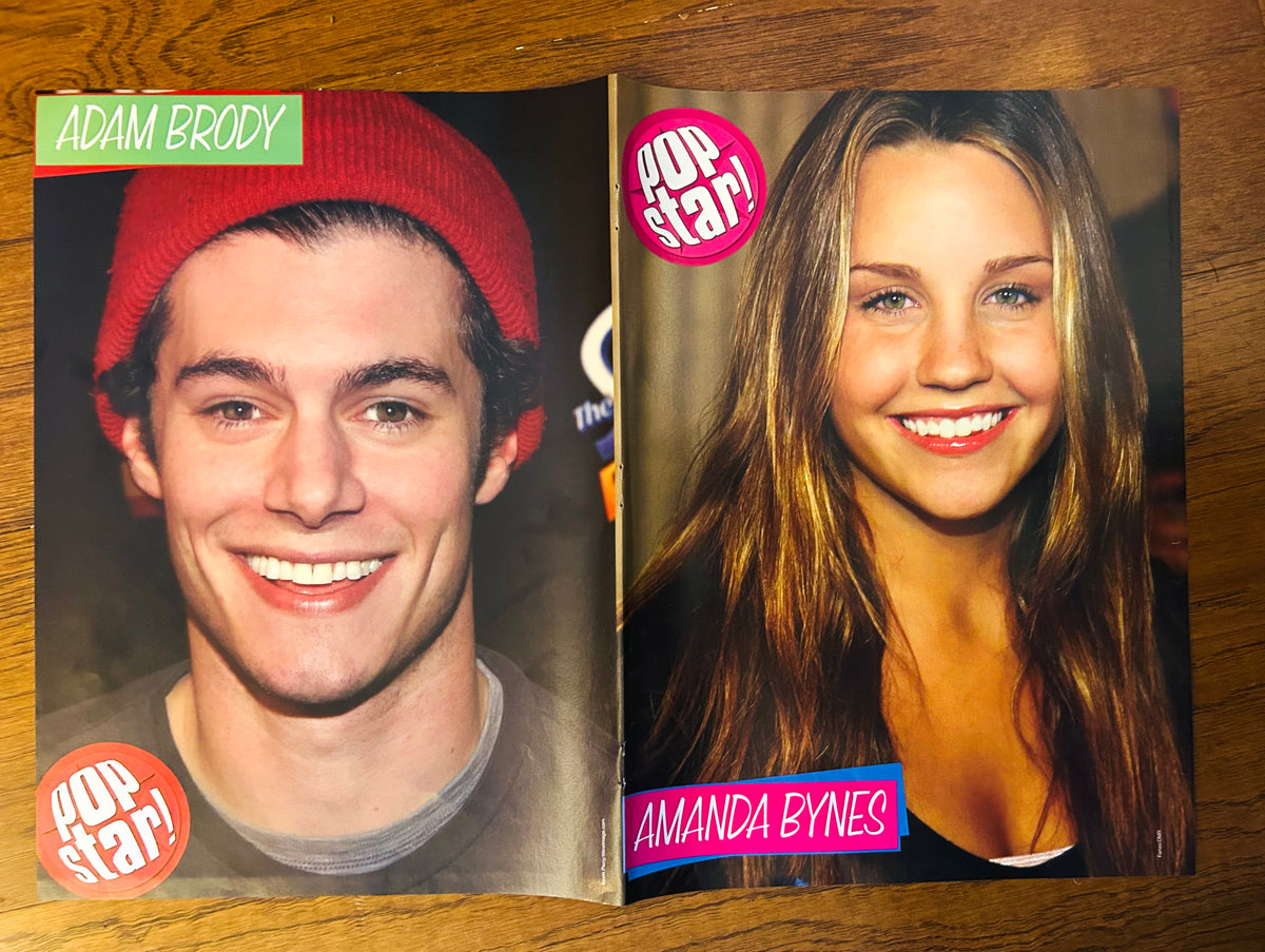 Adam Brody and Amanda Bynes portraits on reverse side
