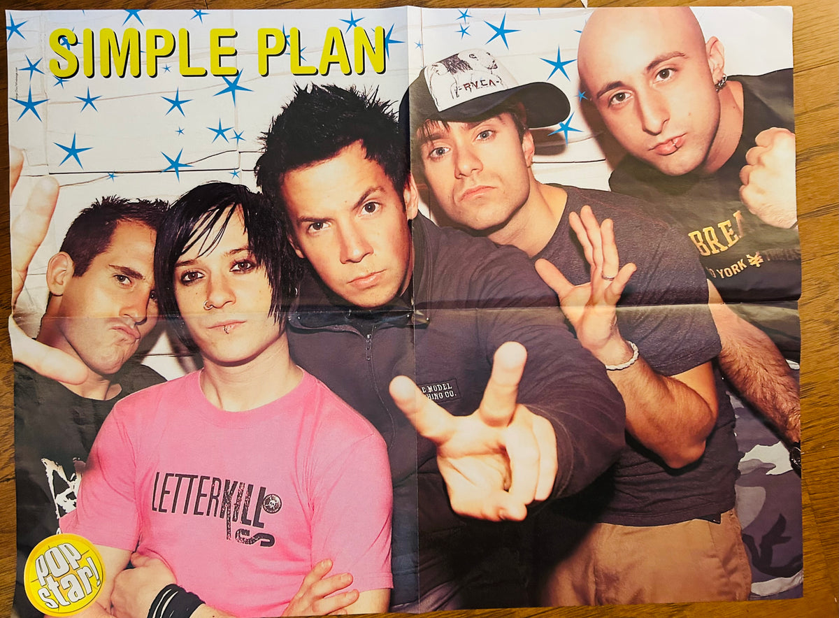 Pop Star magazine double-sided poster featuring Simple Plan