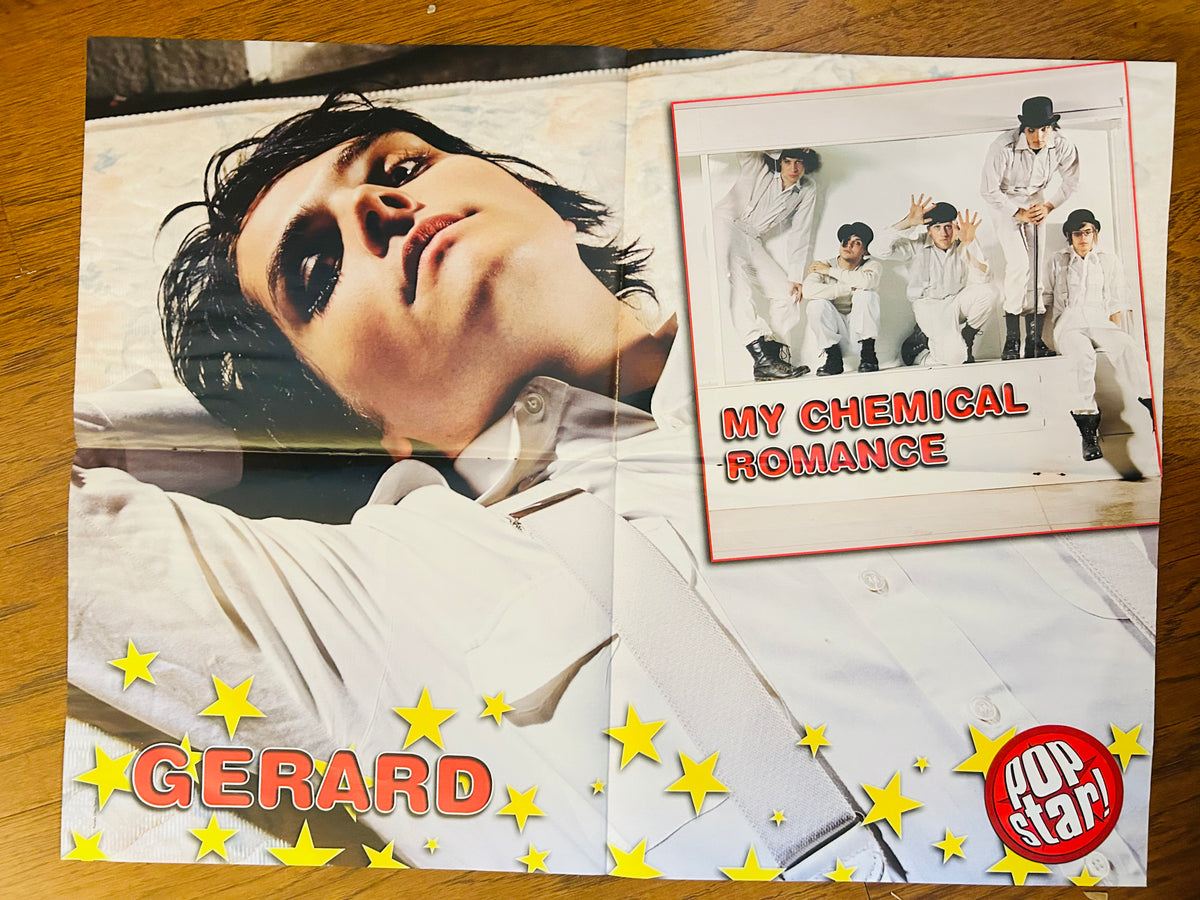 Pop Star magazine double-sided poster featuring Gerard Way and My Chemical Romance