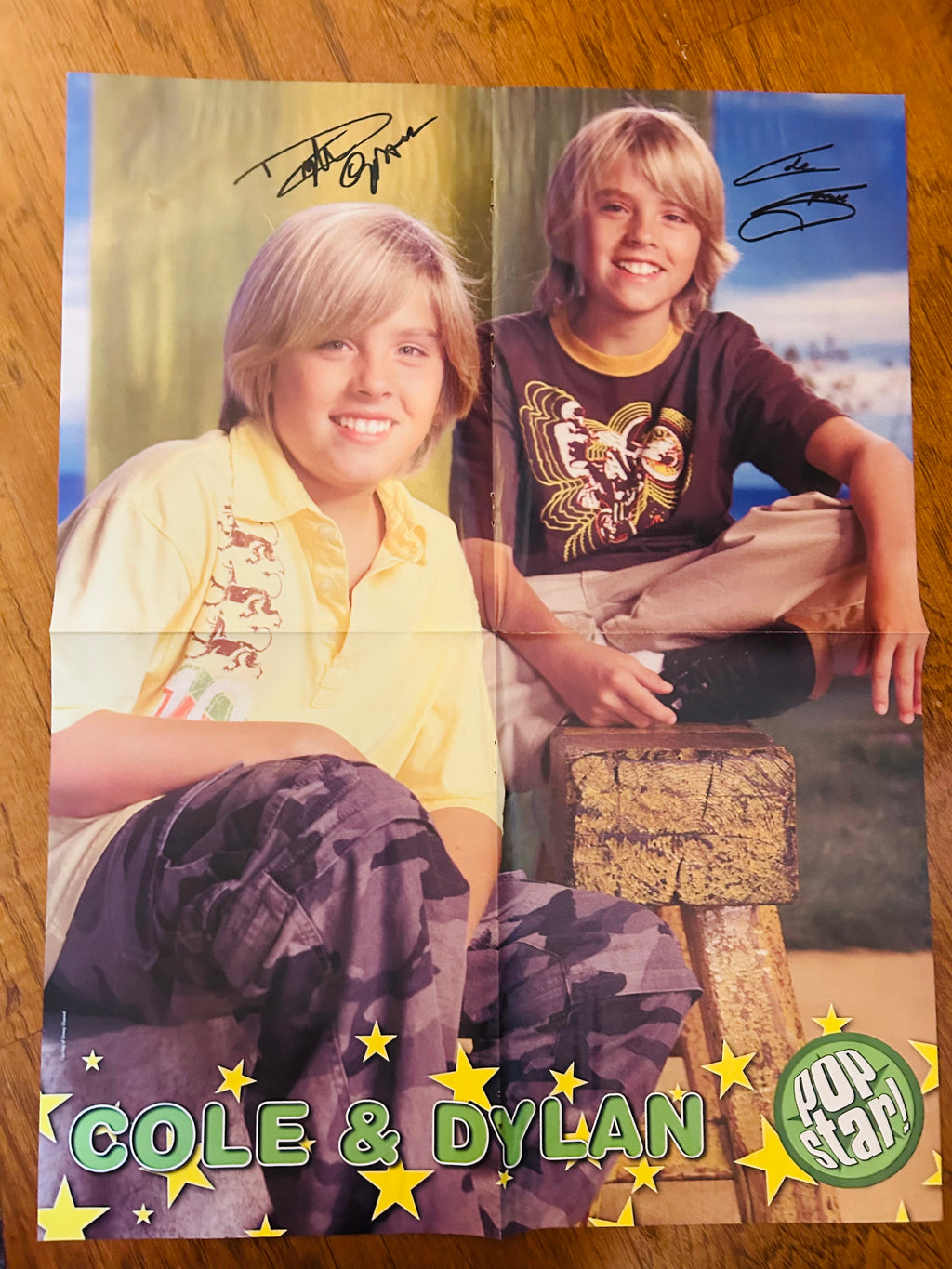 Pop Star magazine double-sided poster featuring Cole and Dylan Sprouse