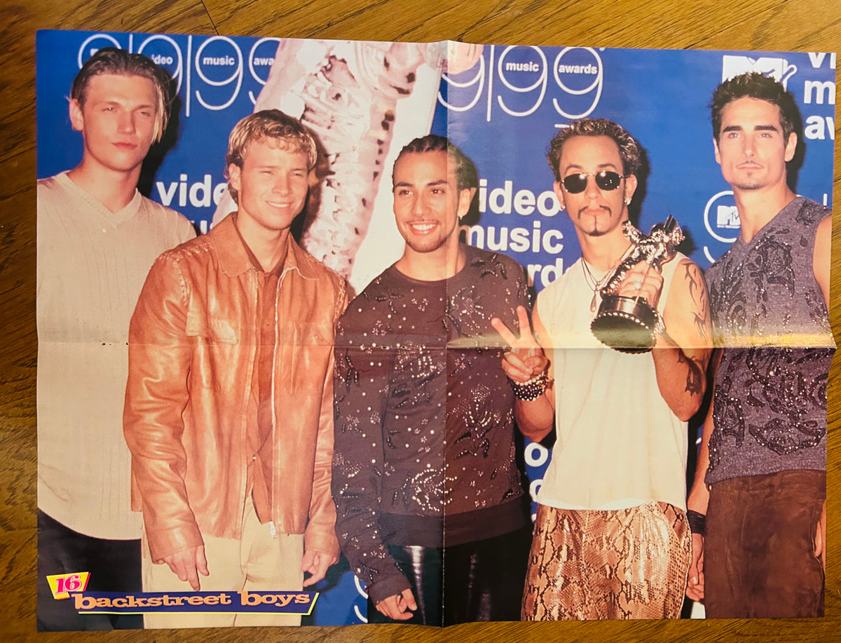 16 magazine double-sided poster featuring the Backstreet Boys at the 1999 MTV VMAs