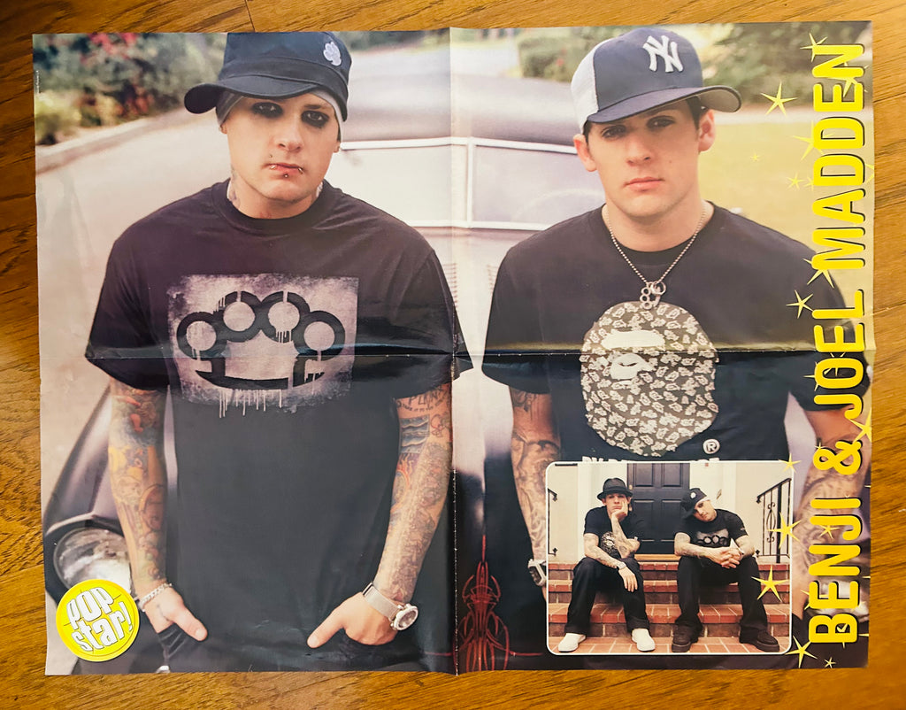 Pop Star magazine double-sided poster featuring Benji and Joel Madden