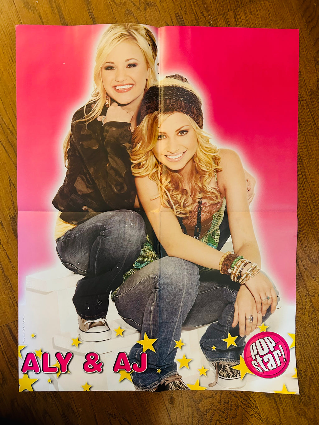 Pop Star magazine double-sided poster featuring Aly & AJ