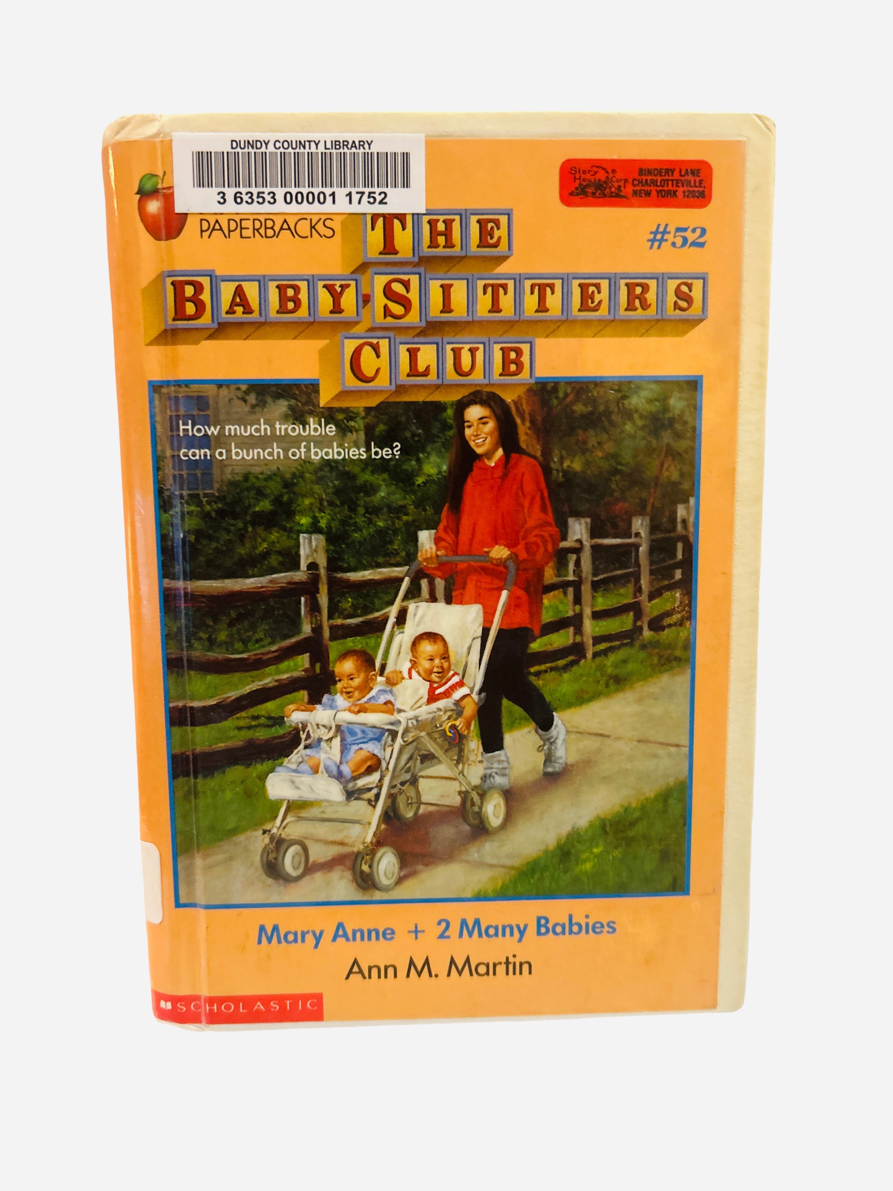 Mary Anne + 2 Many Babies Baby-Sitters Club #52 ex-library hardcover