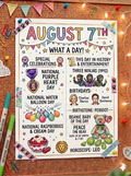 August 7th What a Day birthday date print 8.5x11