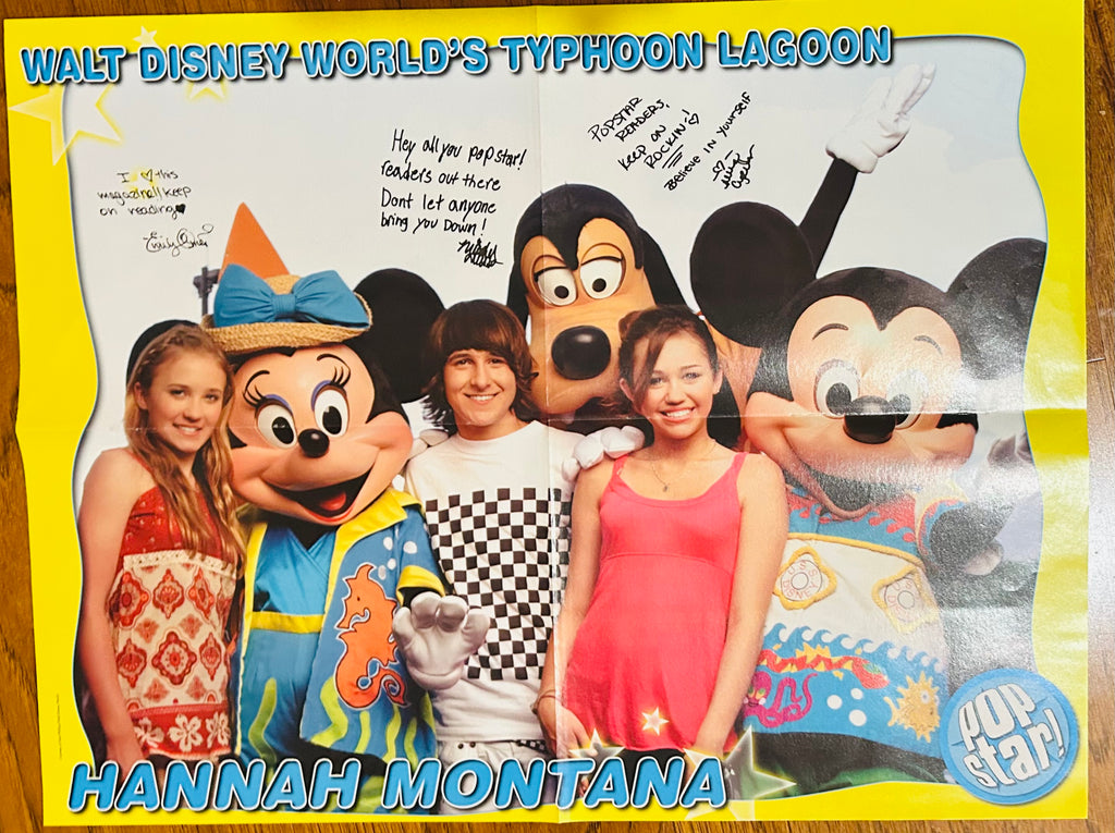 Hannah Montana Walt Disney World Typhoon Lagoon Pop Star! Magazine Poster - back side