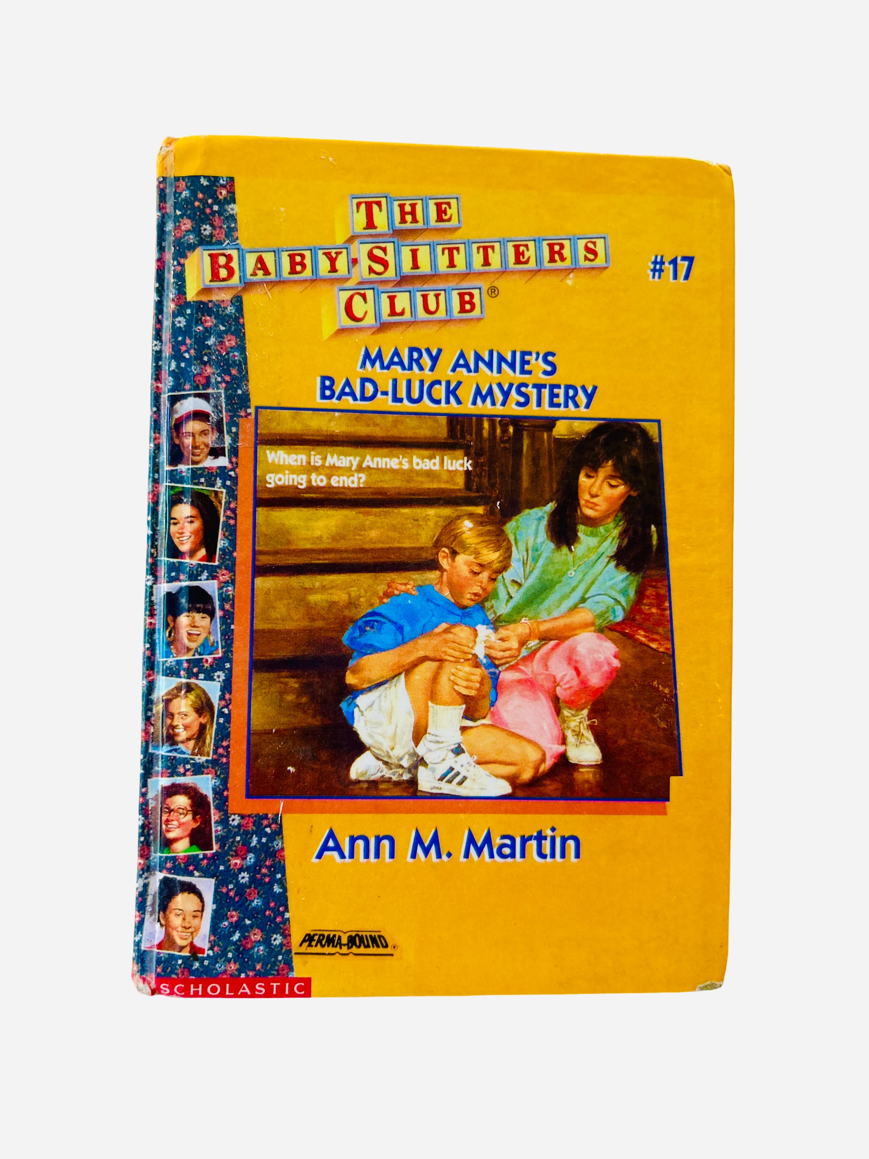 Mary Anne's Bad-Luck Mystery Baby-Sitters Club #17 ex-library Perma-Bound hardcover floral spine edition