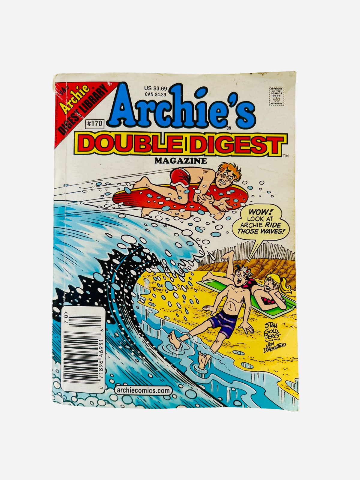 Archie's Double Digest Magazine No. 170 summer surfing cover