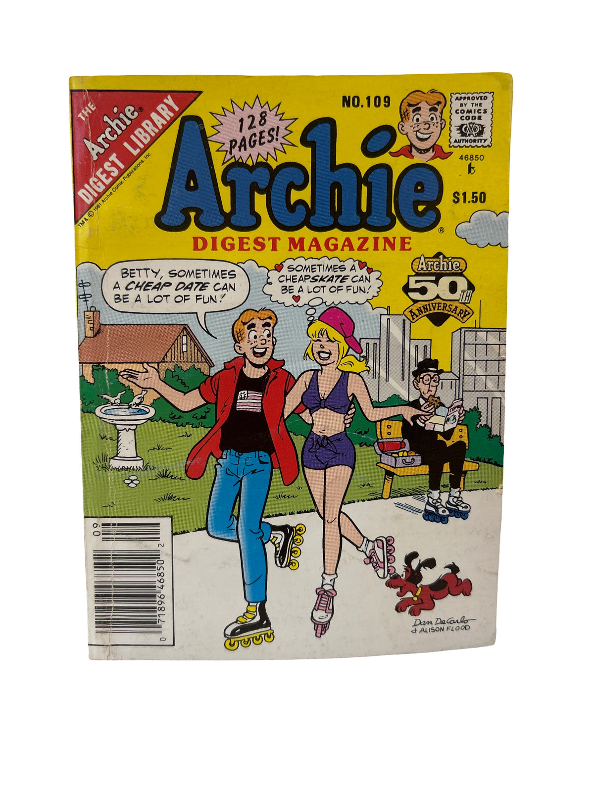 Archie Digest Magazine No. 109 50th Anniversary rollerblading cover
