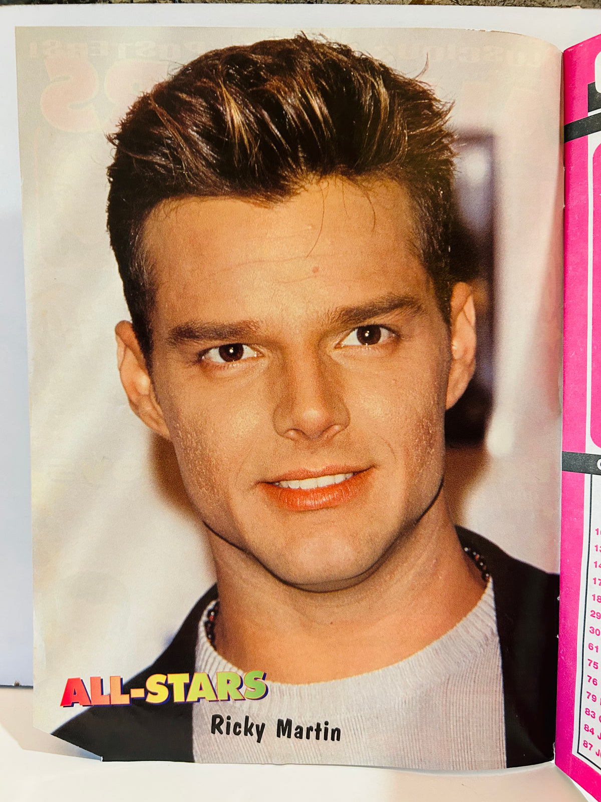 Teen Beat All-Stars Summer 1999 interior Ricky Martin poster page