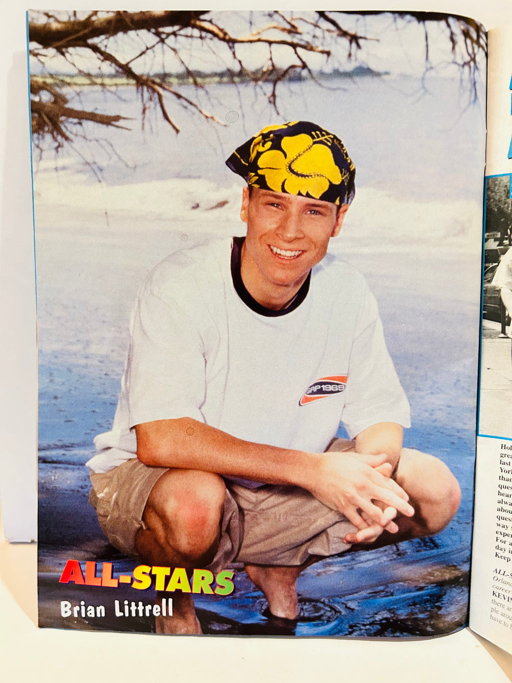 Brian Littrell solo beach pin-up Teen Beat All-Stars Summer 1999