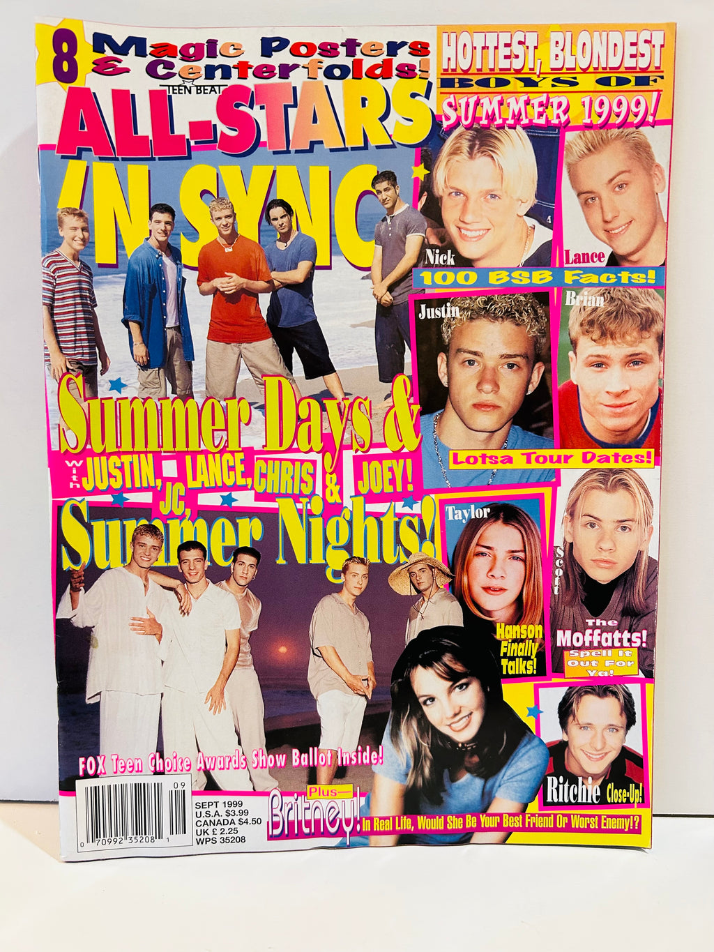 Teen Beat All-Stars September 1999 magazine cover featuring NSYNC