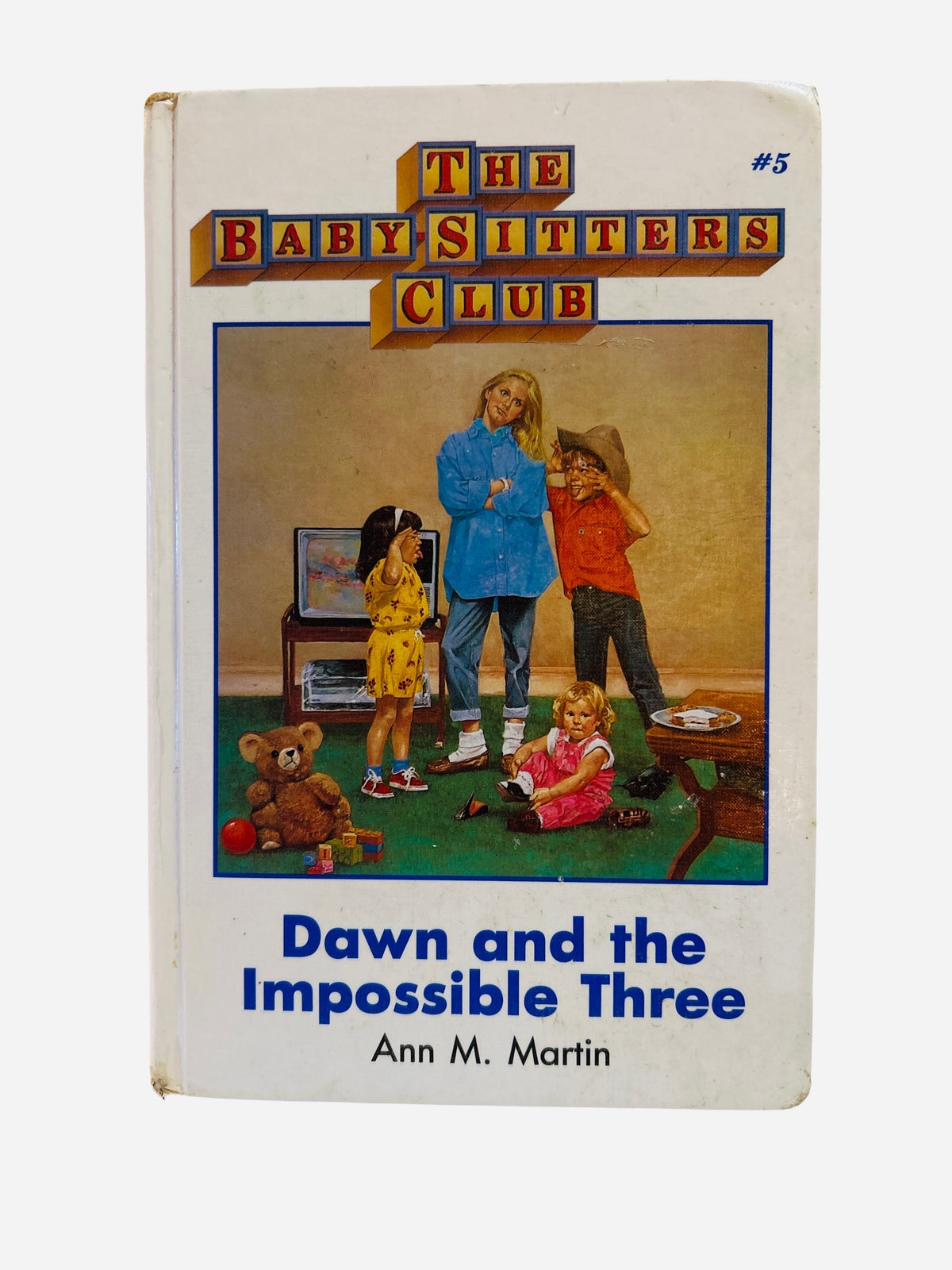 Dawn and the Impossible Three Baby-Sitters Club #5 ex-library large print hardcover cover