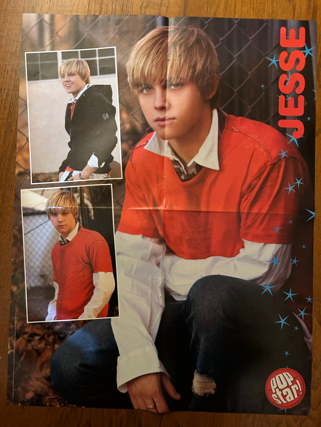 Jesse collage side of 2005 Pop Star double-sided 16x21 poster