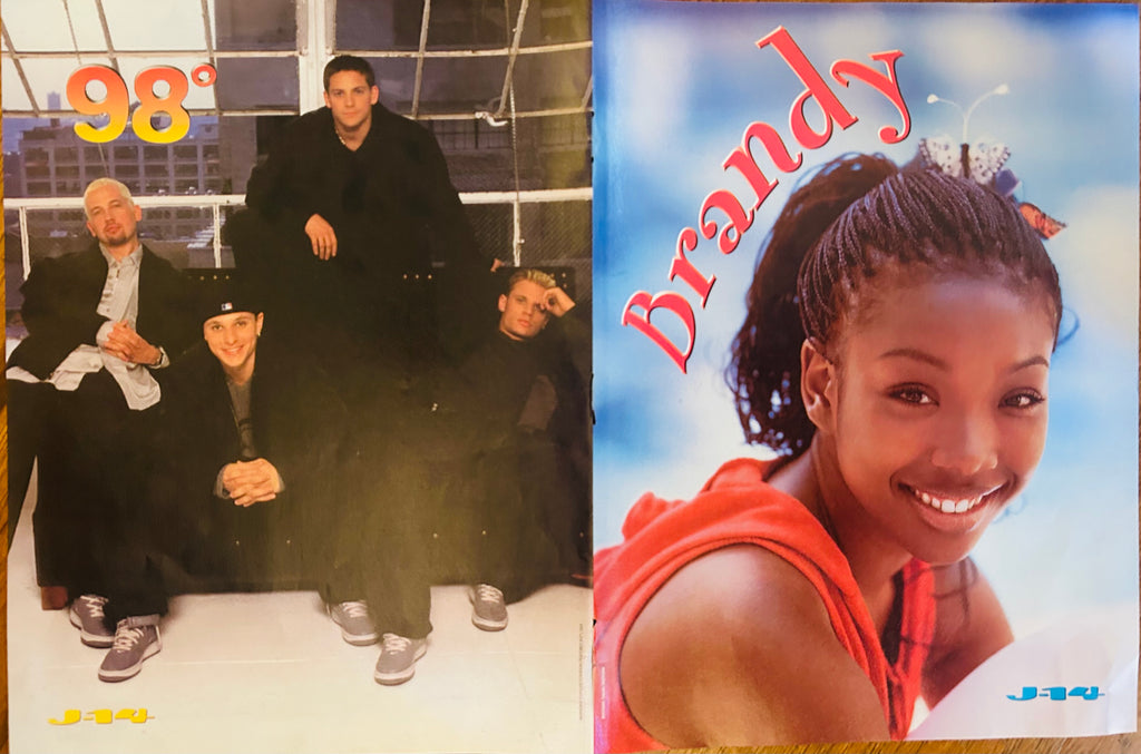 98 Degrees and Brandy poster 10x16 from J-14 magazine 1999 – reverse side