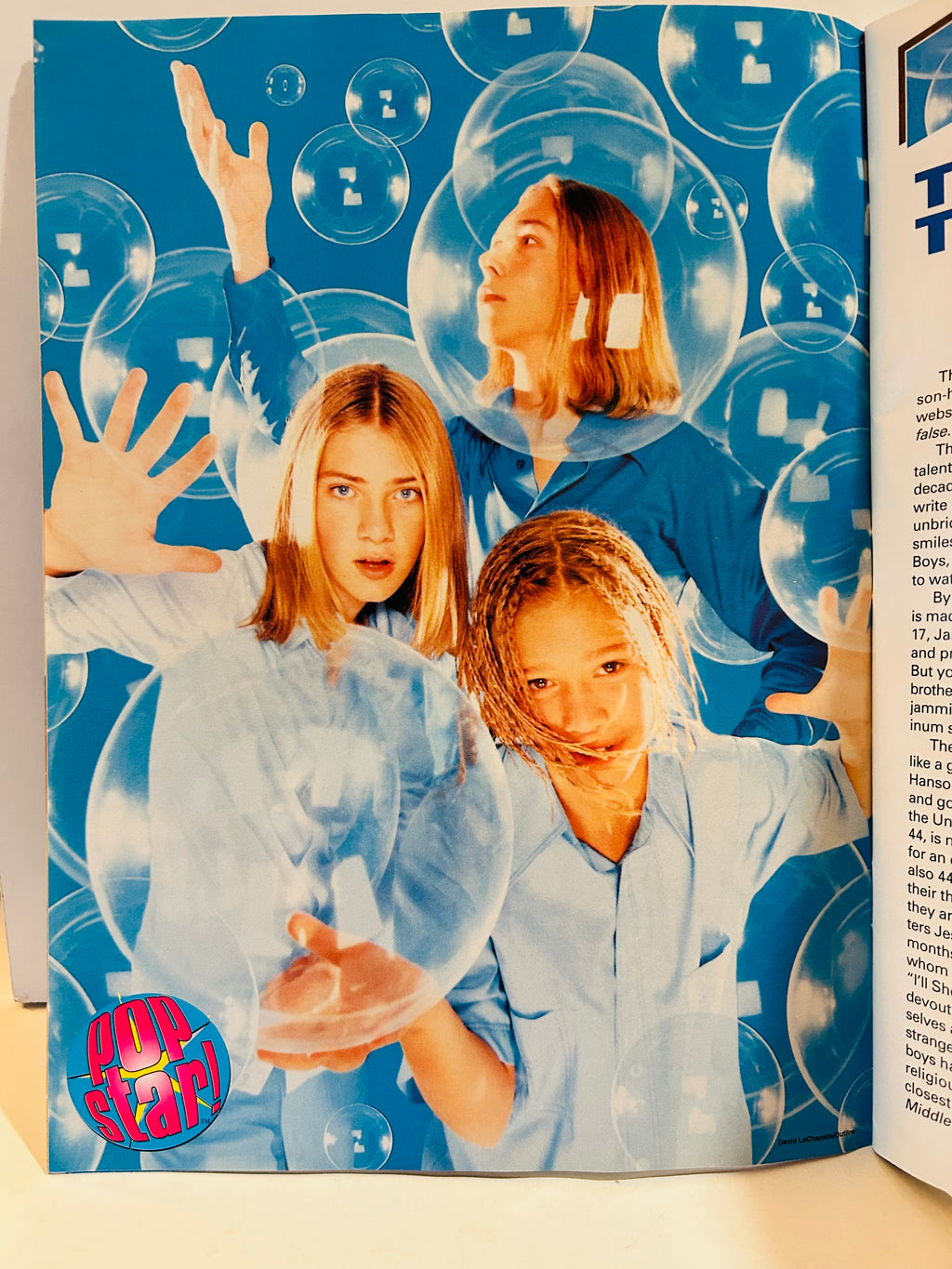 Pop Star! Magazine 1998 interior – Hanson bubble photo spread