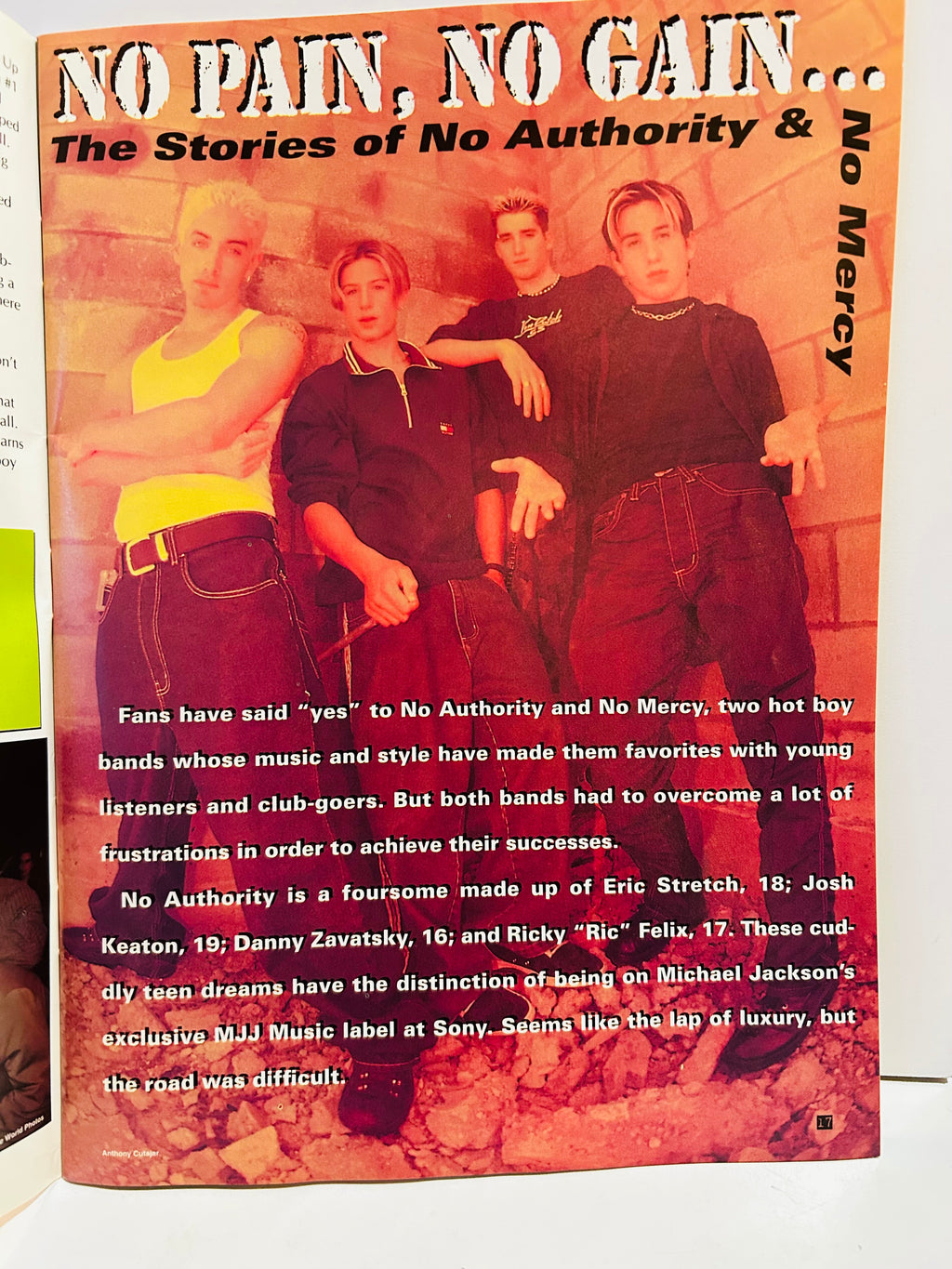 Pop Star! Magazine 1998 interior – No Authority and No Mercy feature