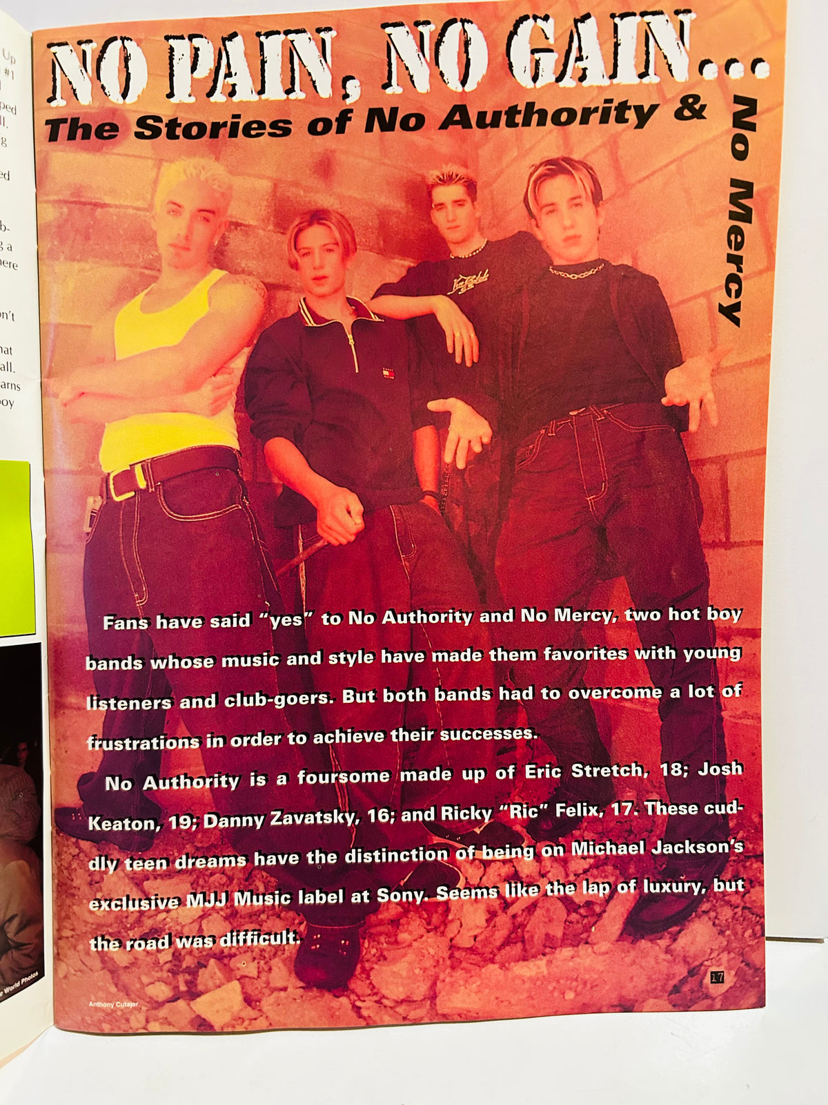 Pop Star! Magazine 1998 interior – No Authority and No Mercy feature