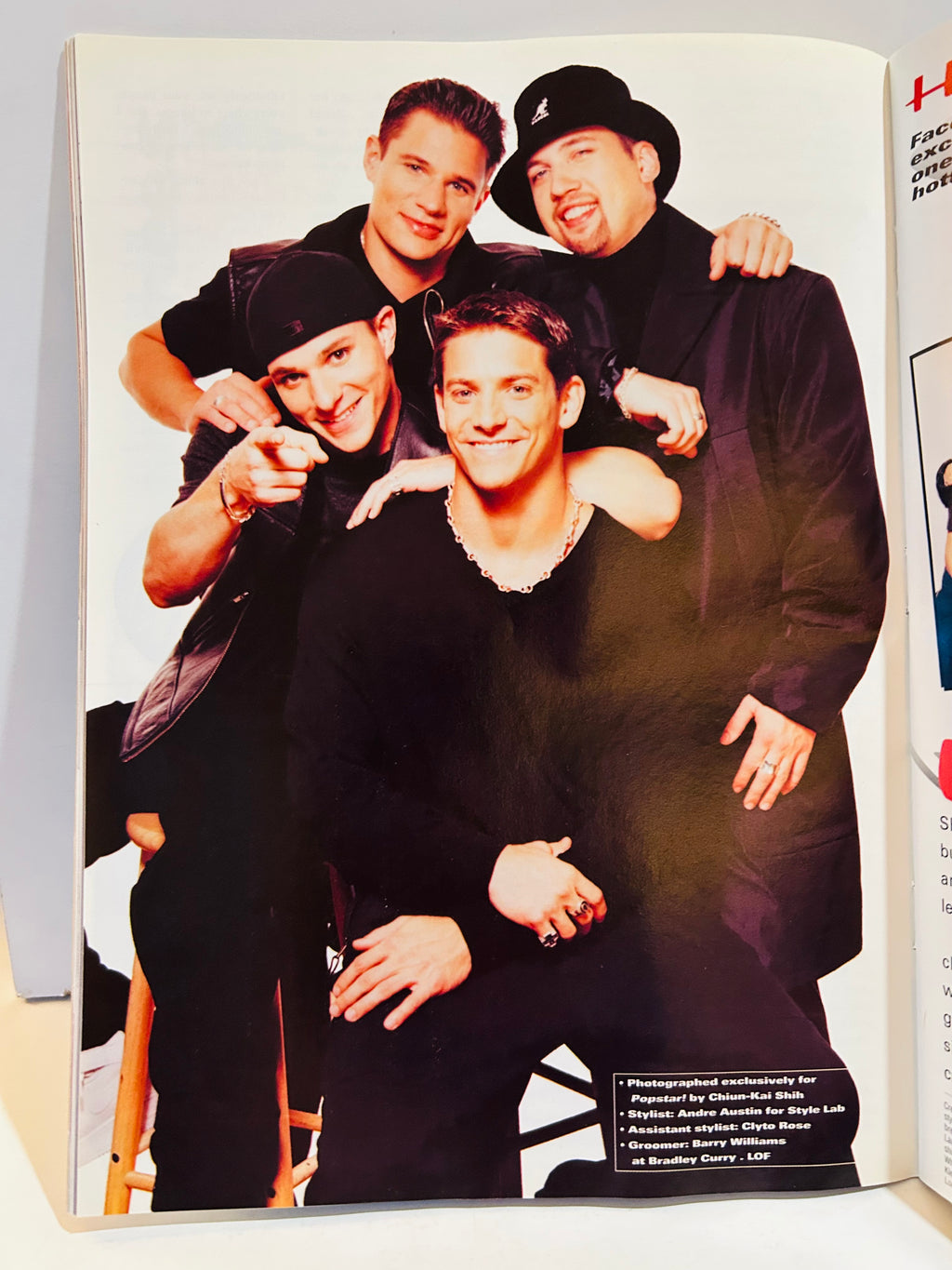 Pop Star! Magazine 1998 interior – 98 Degrees group photo