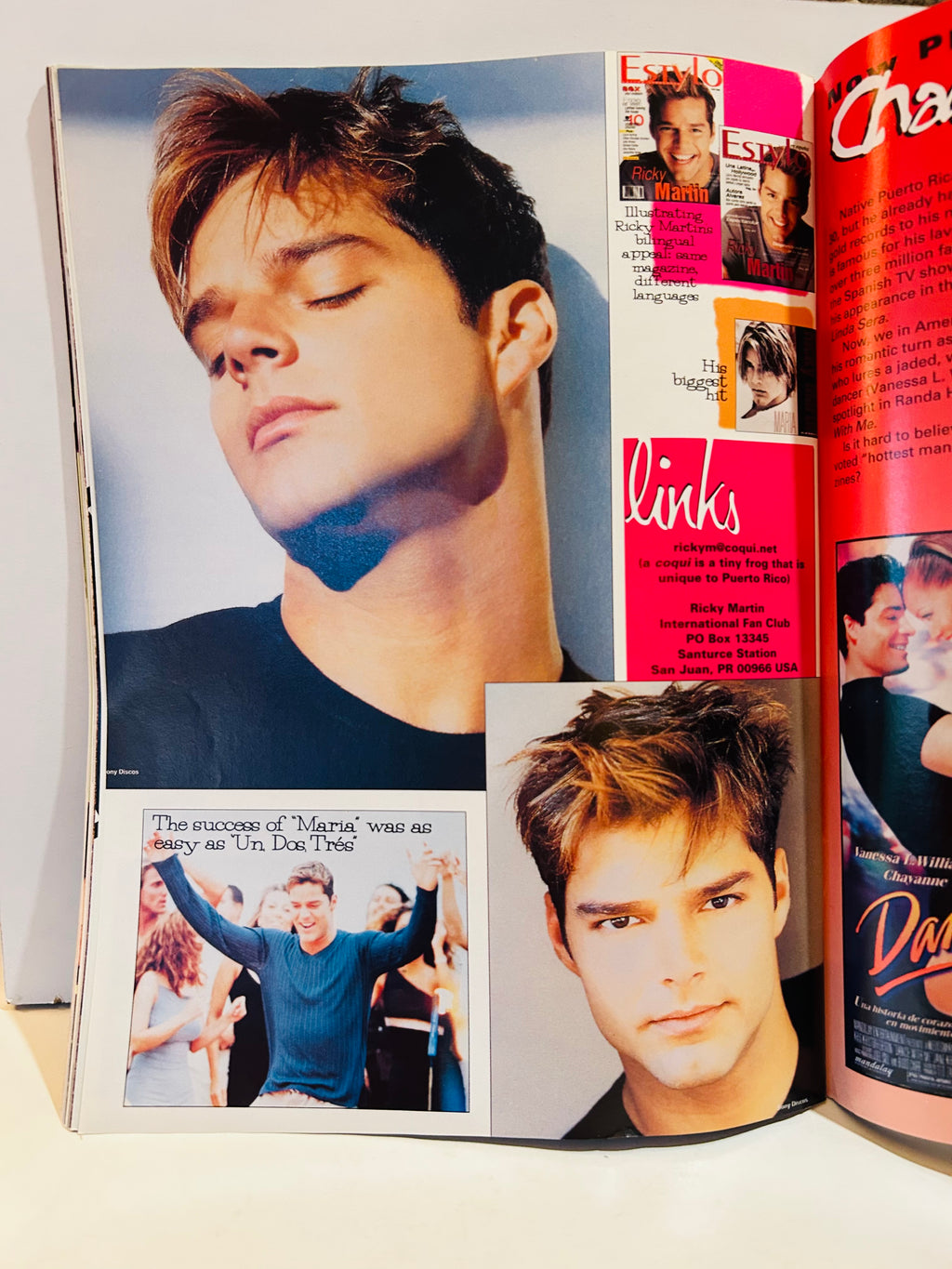 Pop Star! Magazine 1998 interior – Ricky Martin feature spread