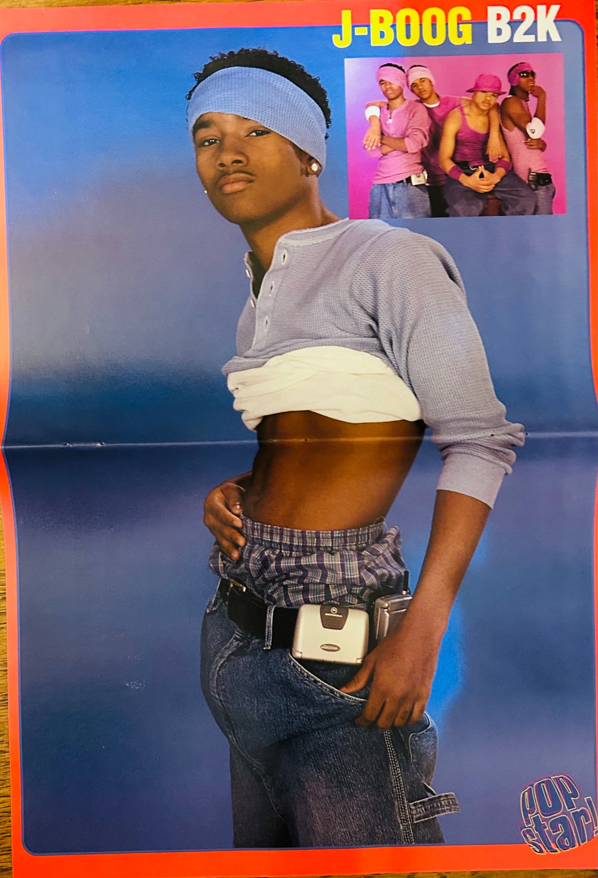 Pop Star magazine double-sided poster featuring J-Boog and B2K