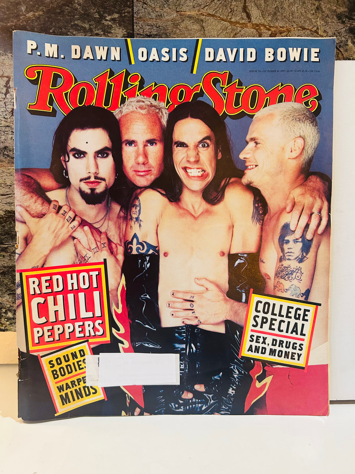 1995 Rolling Stone magazine front cover featuring the Red Hot Chili Peppers
