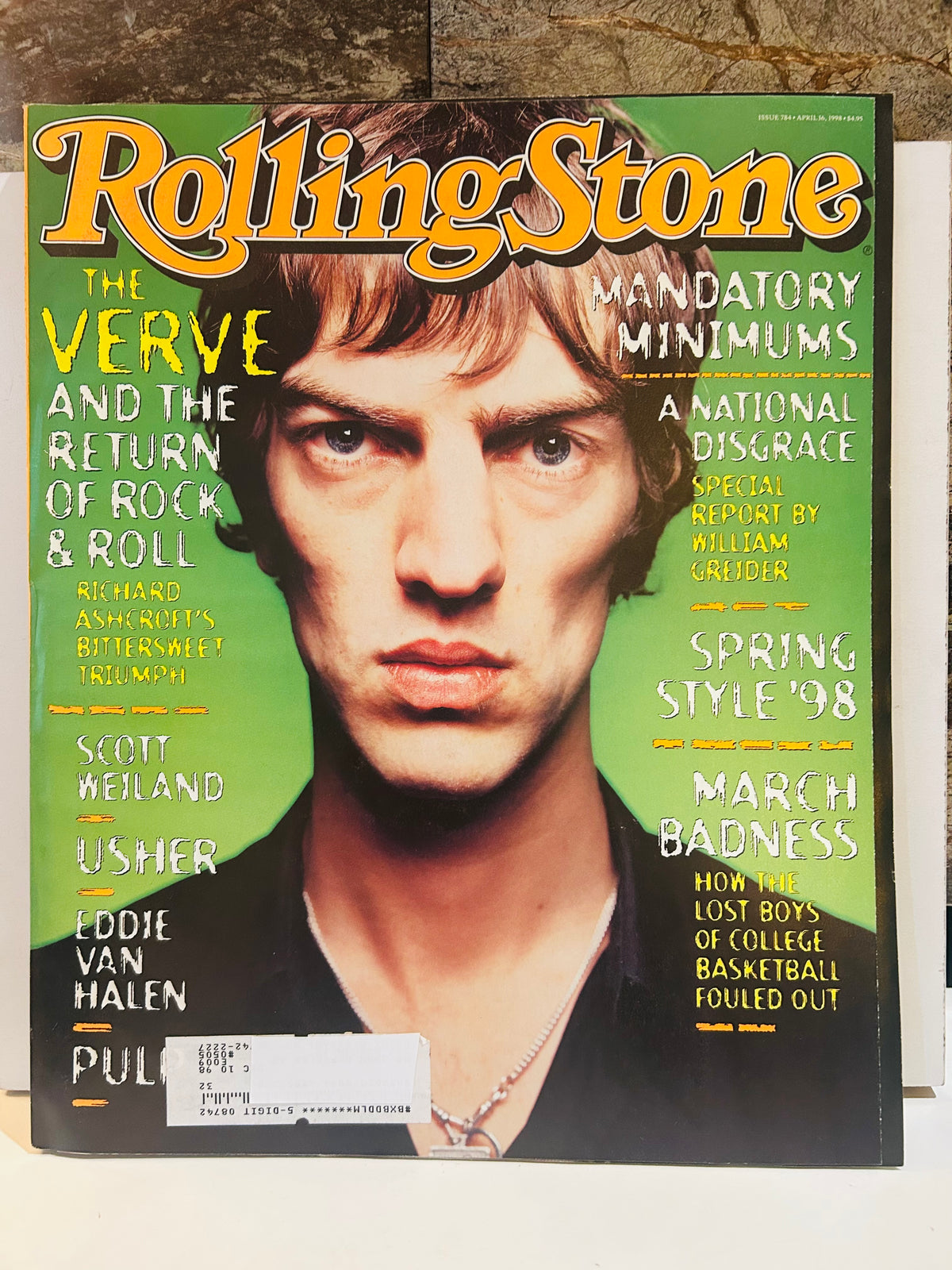 Rolling Stone 1998 Richard Ashcroft The Verve cover with mailing label
