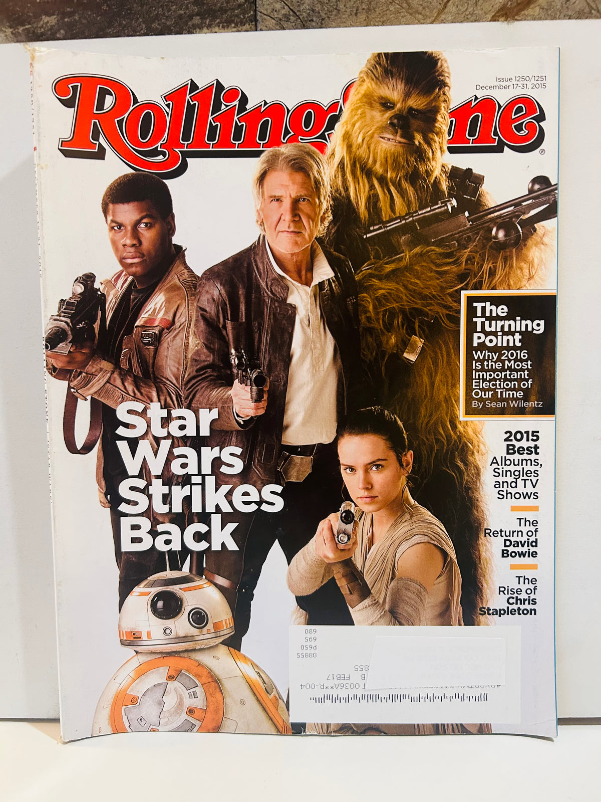 Rolling Stone December 17 to 31 2015 Star Wars Strikes Back cover with mailing label