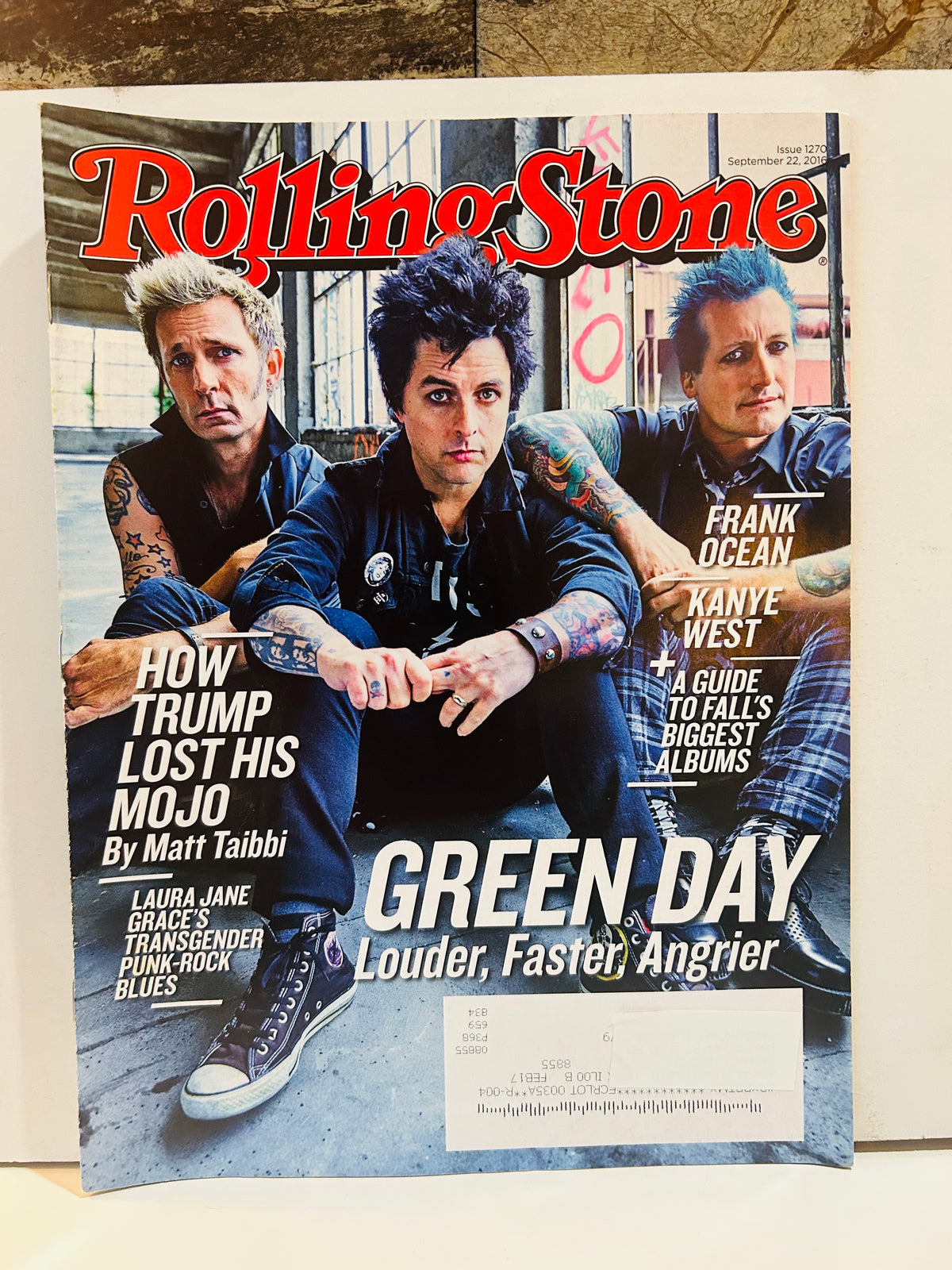 Rolling Stone September 22 2016 Green Day cover with mailing label