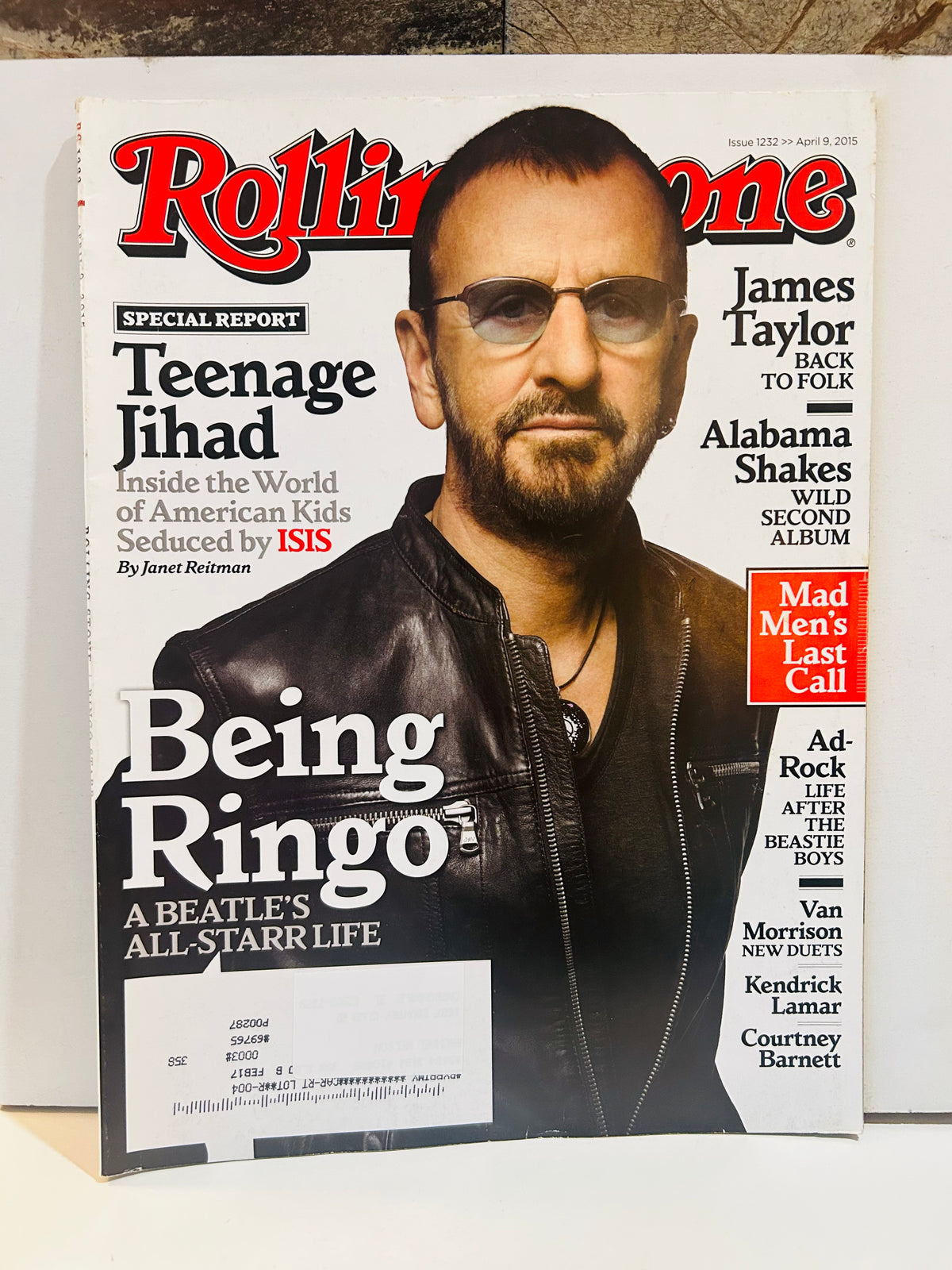 Rolling Stone April 9 2015 issue 1232 Ringo Starr cover with mailing label