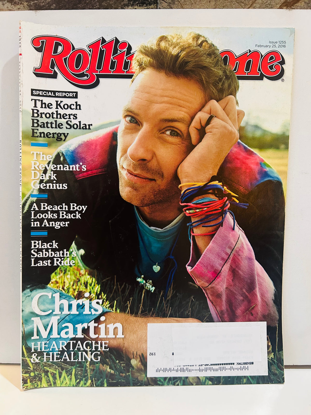 Rolling Stone February 25 2016 issue 1255 Chris Martin cover with mailing label