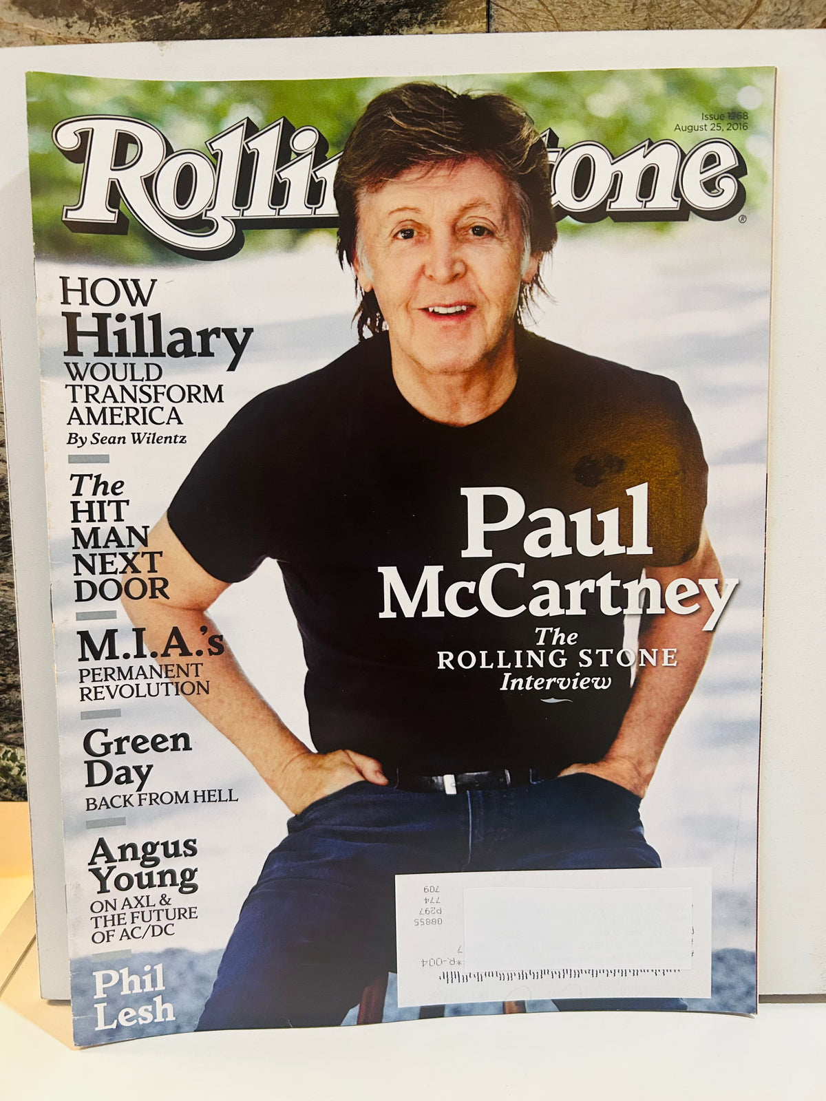 Rolling Stone August 25 2016 Paul McCartney cover with mailing label