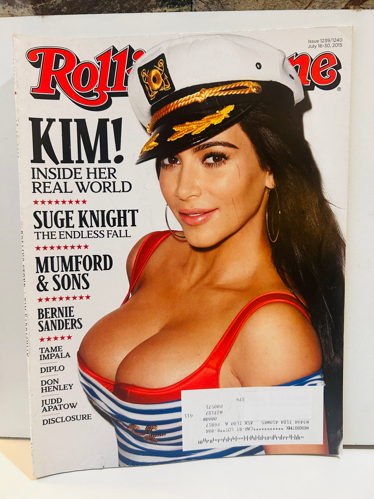 Rolling Stone July 16-30 2015 issue 1239/1240 Kim Kardashian cover with mailing label