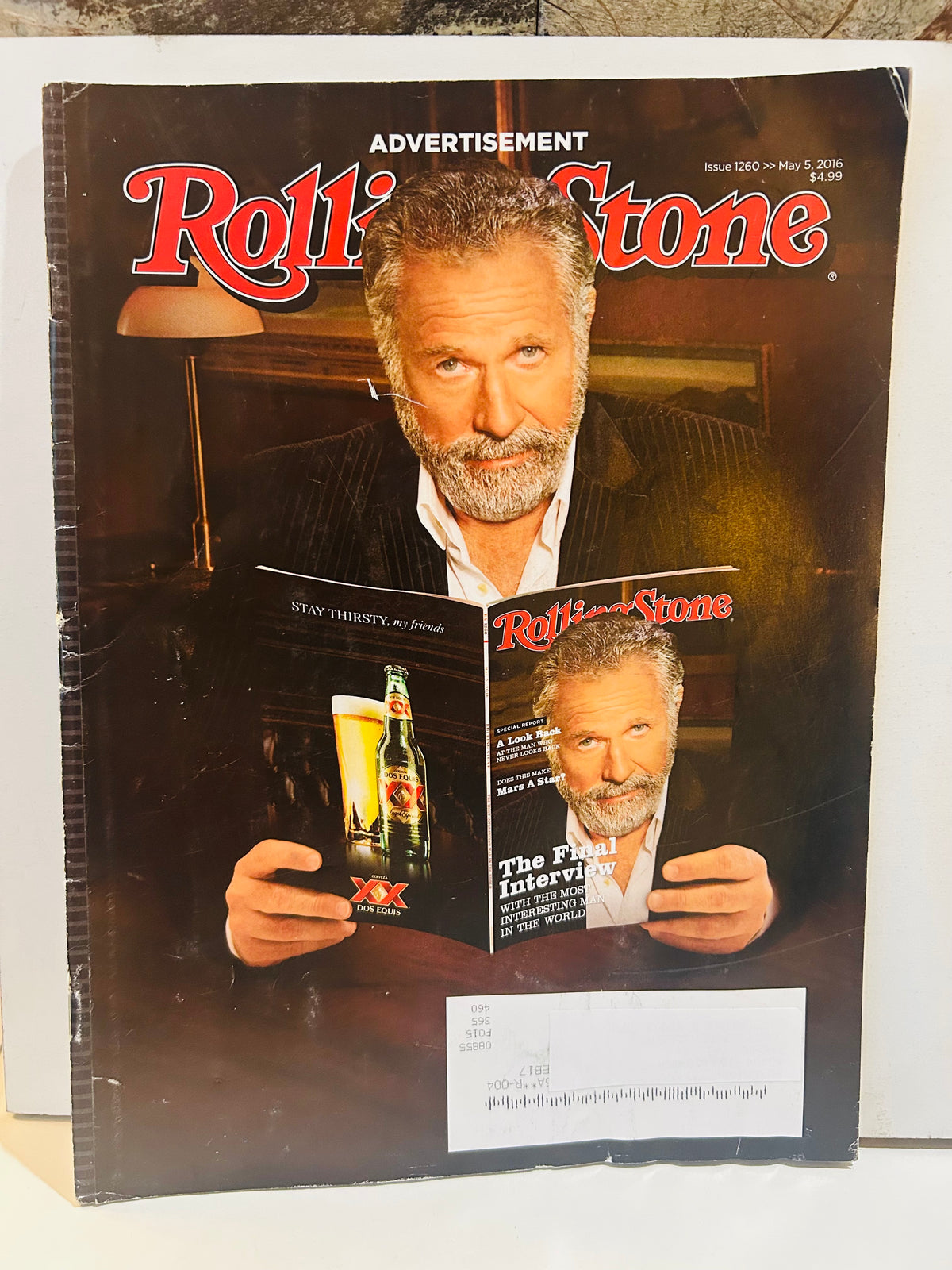 Rolling Stone May 5 2016 issue 1260 with Dos Equis advertisement and mailing label on front