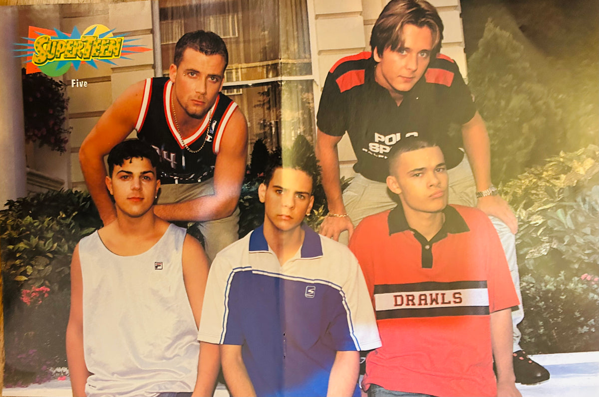 Five SuperTeen poster – group photo outdoors in casual streetwear