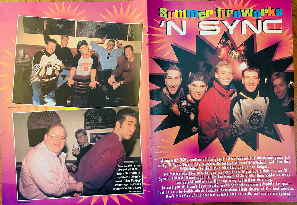 NSYNC Summer Fireworks group photos and vintage article side