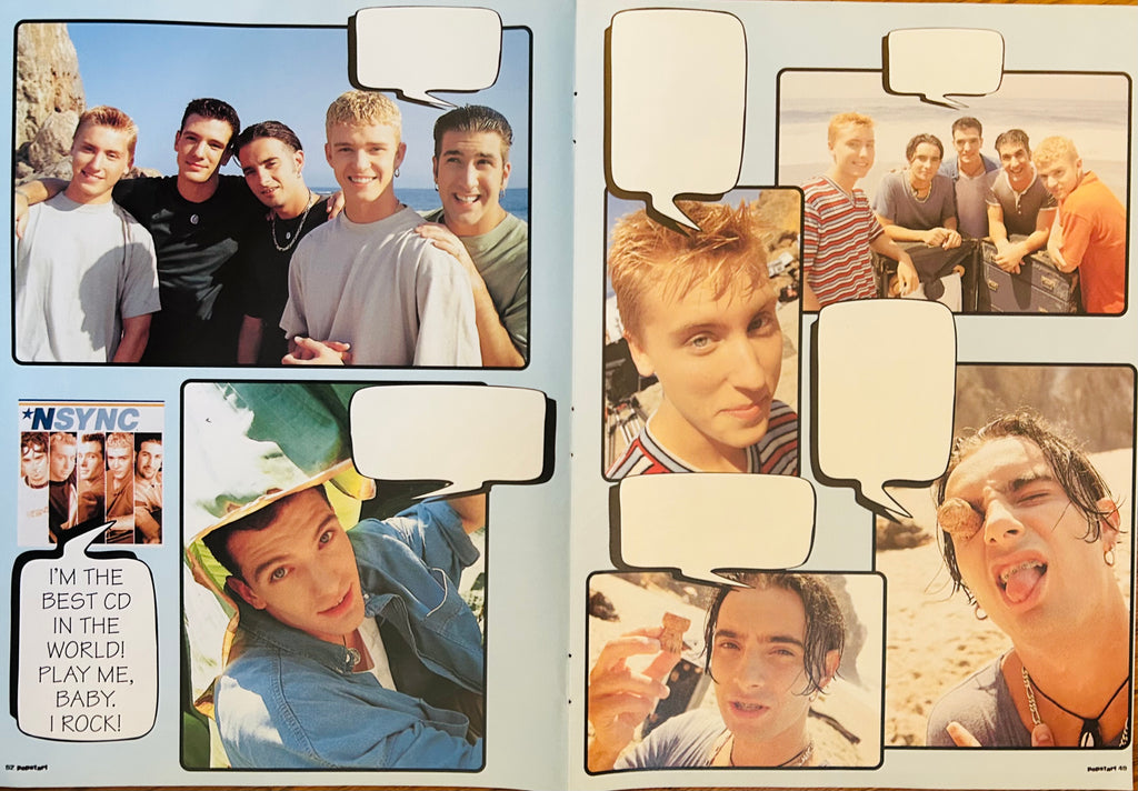 NSYNC photo collage and speech-bubble graphics poster side