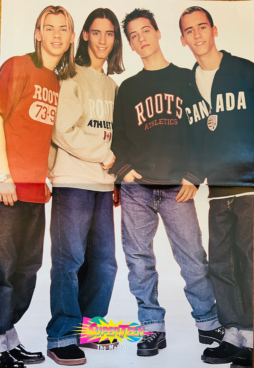 NSYNC SuperTeen group poster side in blue jerseys